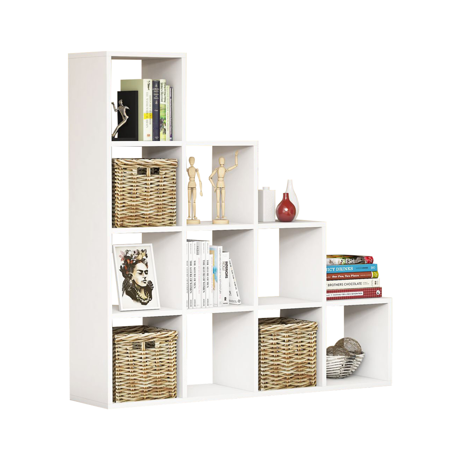 ΒΙΒΛΙΟΘΗΚΗ ΜΕΛΑΜΙΝΗΣ SCALE ΛΕΥΚΟ 120x30x123,6Υεκ. 1