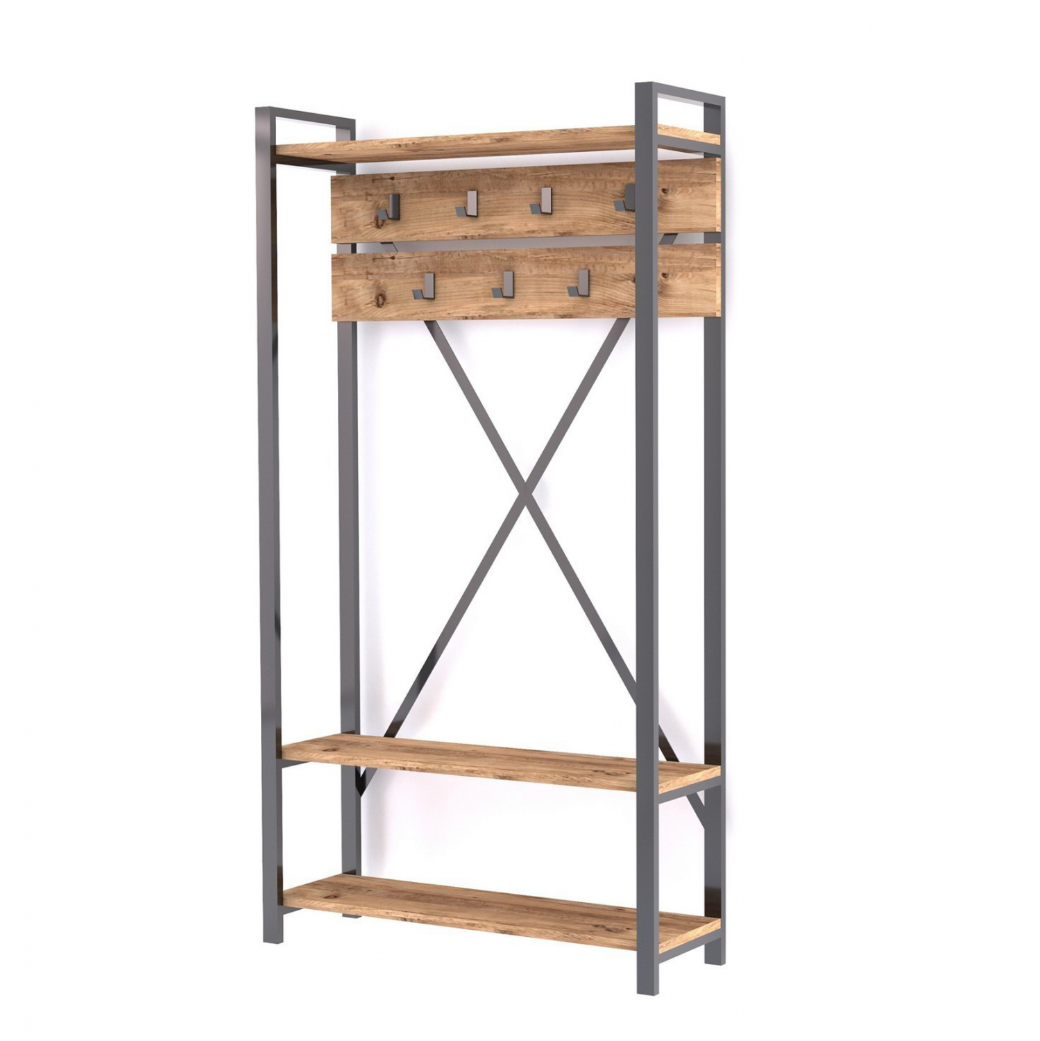 ΕΠΙΠΛΟ ΕΙΣΟΔΟΥ NATURAL WOOD & ΜΑΥΡΟ 90x34x180 εκ. 2