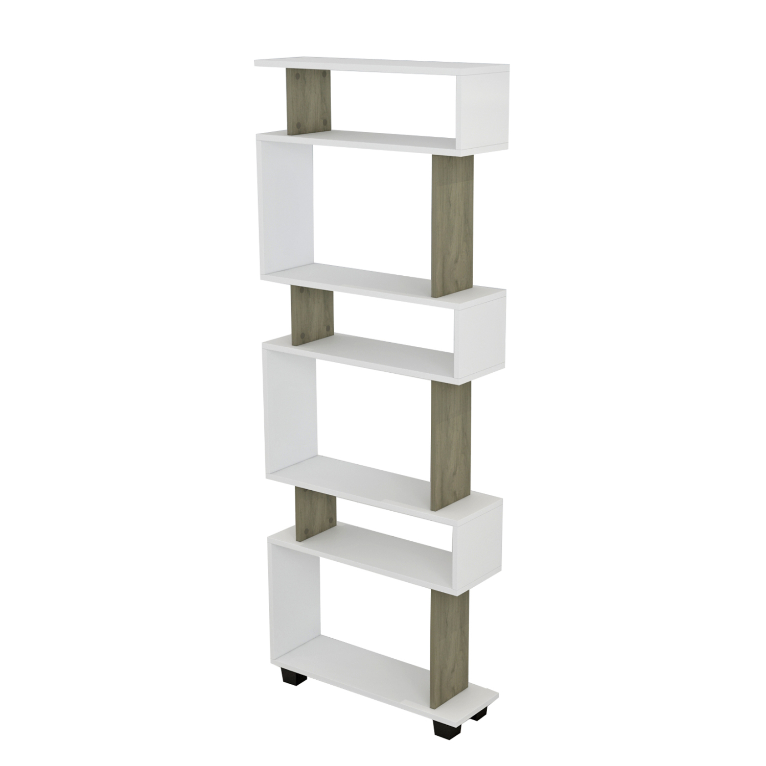 ΒΙΒΛΙΟΘΗΚΗ ΜΕΛΑΜΙΝΗΣ OWLOLIVE GREY ΛΕΥΚΟ 60x19,5x165Yεκ. 4