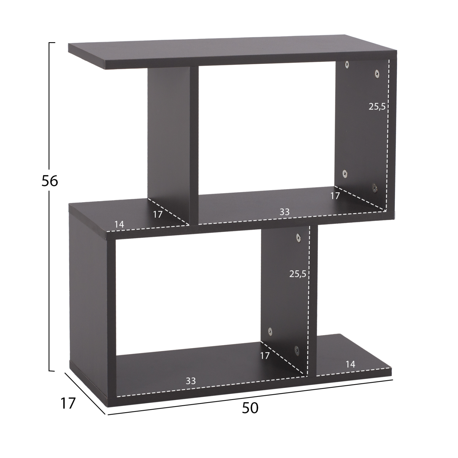 ΒΟΗΘΗΤΙΚΟ ΤΡΑΠΕΖΙ ΜΕ ΡΑΦΙΑ AMEER ΜΕΛΑΜΙΝΗ ΣΕ ΧΡΩΜΑ ΓΚΡΙ 50x17x56Υεκ. 2