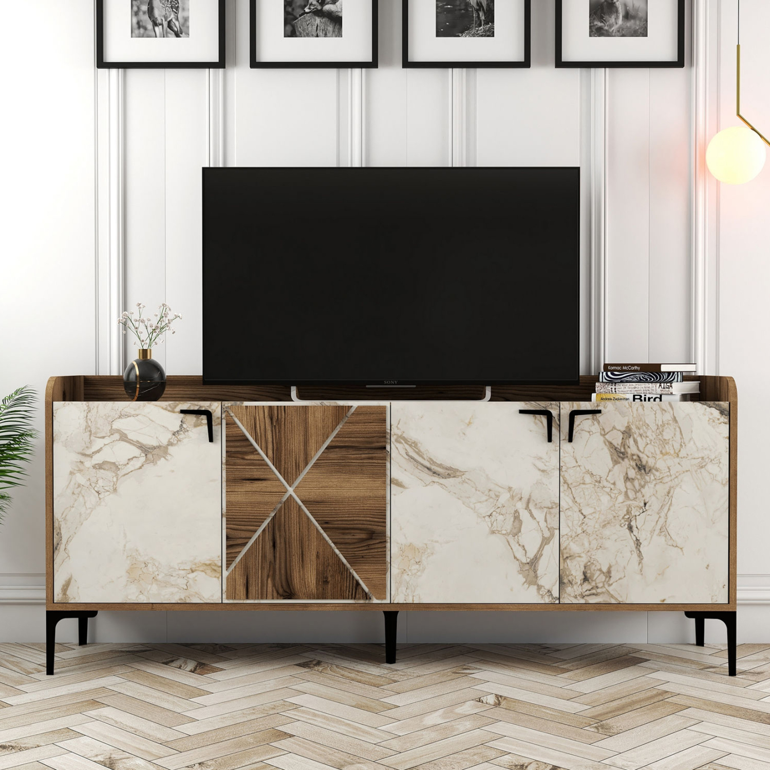 ΜΠΟΥΦΕΣ ΜΕΛΑΜΙΝΗΣ ΚΑΡΥΔΙ ΚΑΙ ΕΦΕ ΛΕΥΚΟΥ ΜΑΡΜΑΡΟΥ 180x35x78Υεκ. 5