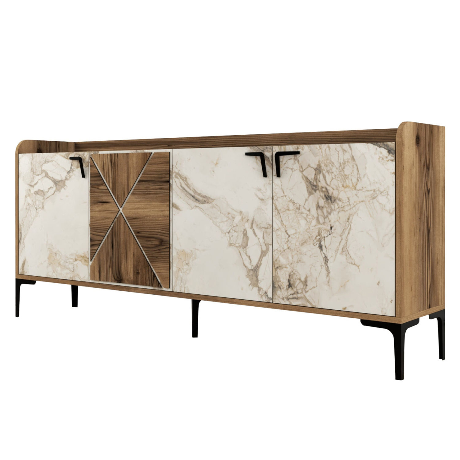 ΜΠΟΥΦΕΣ ΜΕΛΑΜΙΝΗΣ ΚΑΡΥΔΙ ΚΑΙ ΕΦΕ ΛΕΥΚΟΥ ΜΑΡΜΑΡΟΥ 180x35x78Υεκ. 7