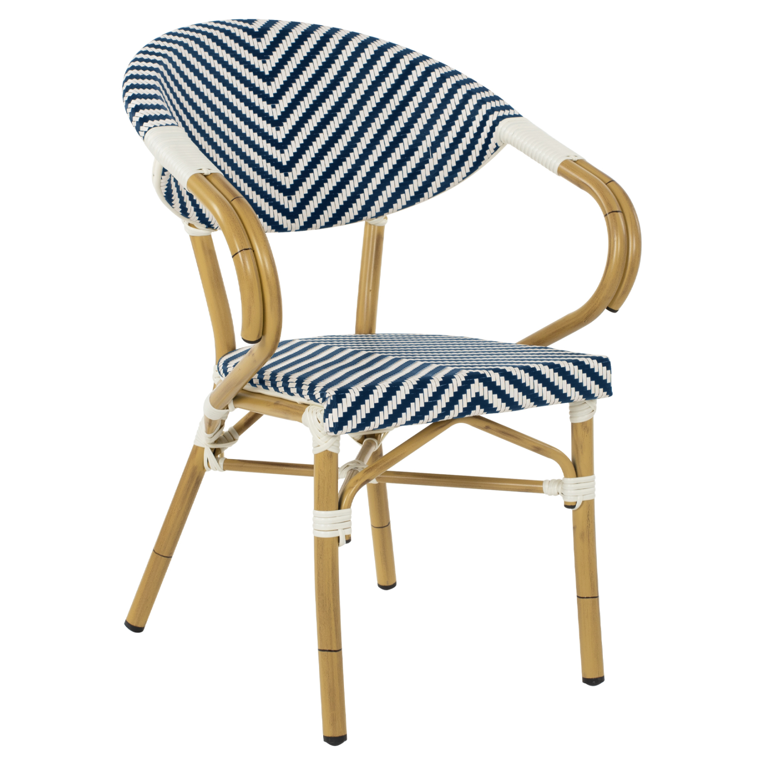 ΠΟΛΥΘΡΟΝΑ BAMBOO LOOK ΜΠΛΕ-ΛΕΥΚΟ 59x56x82Yεκ. 1