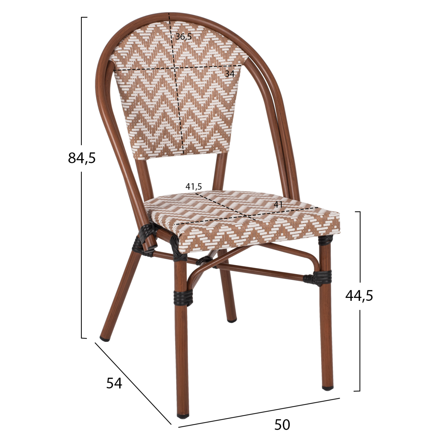 ΚΑΡΕΚΛΑ BAMBOO LOOK ΣΕ ΚΑΦΕ ΚΑΙ ΜΠΕΖ-ΛΕΥΚΗ ΕΠΕΝΔΥΣΗ 50x54x84,5Yεκ. 2