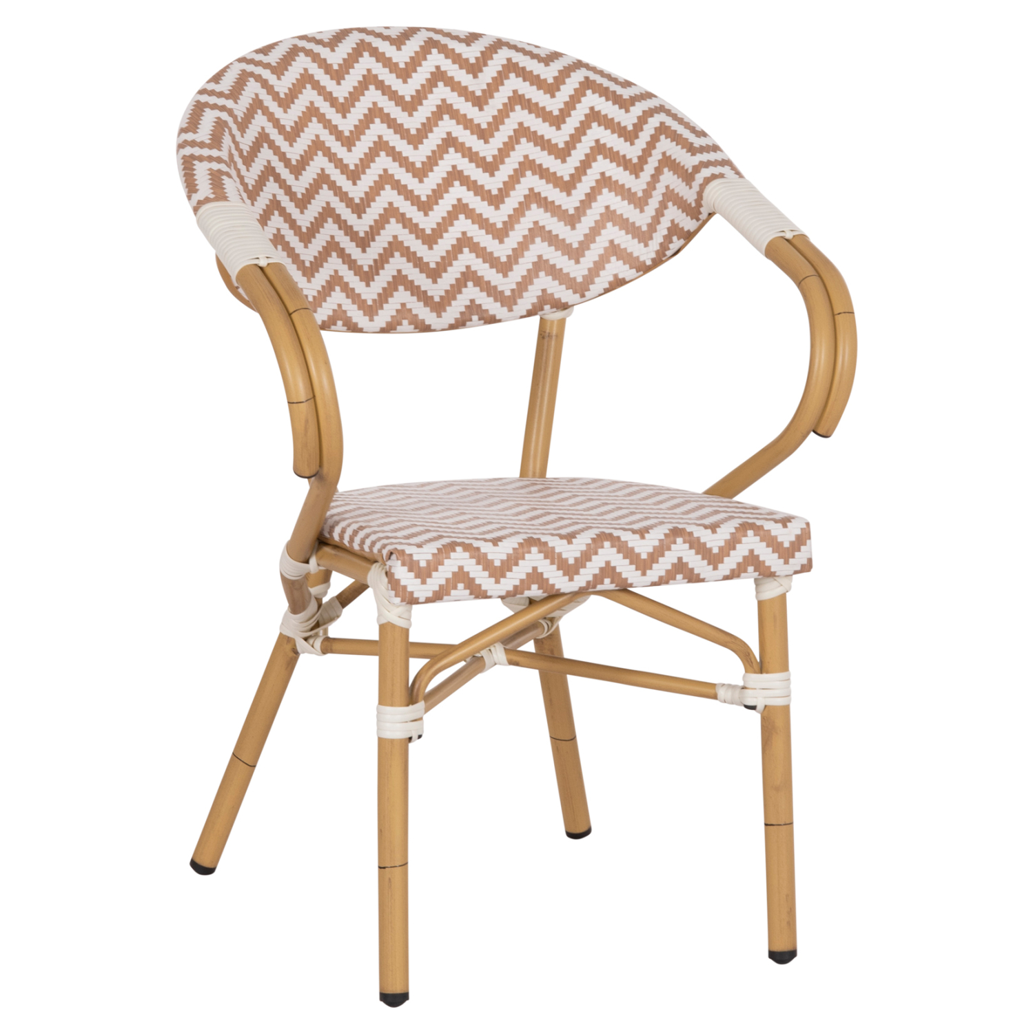 ΠΟΛΥΘΡΟΝΑ BAMBOO LOOK ΚΑΦΕ-ΛΕΥΚΟ 58.5x58x82Υεκ. 1