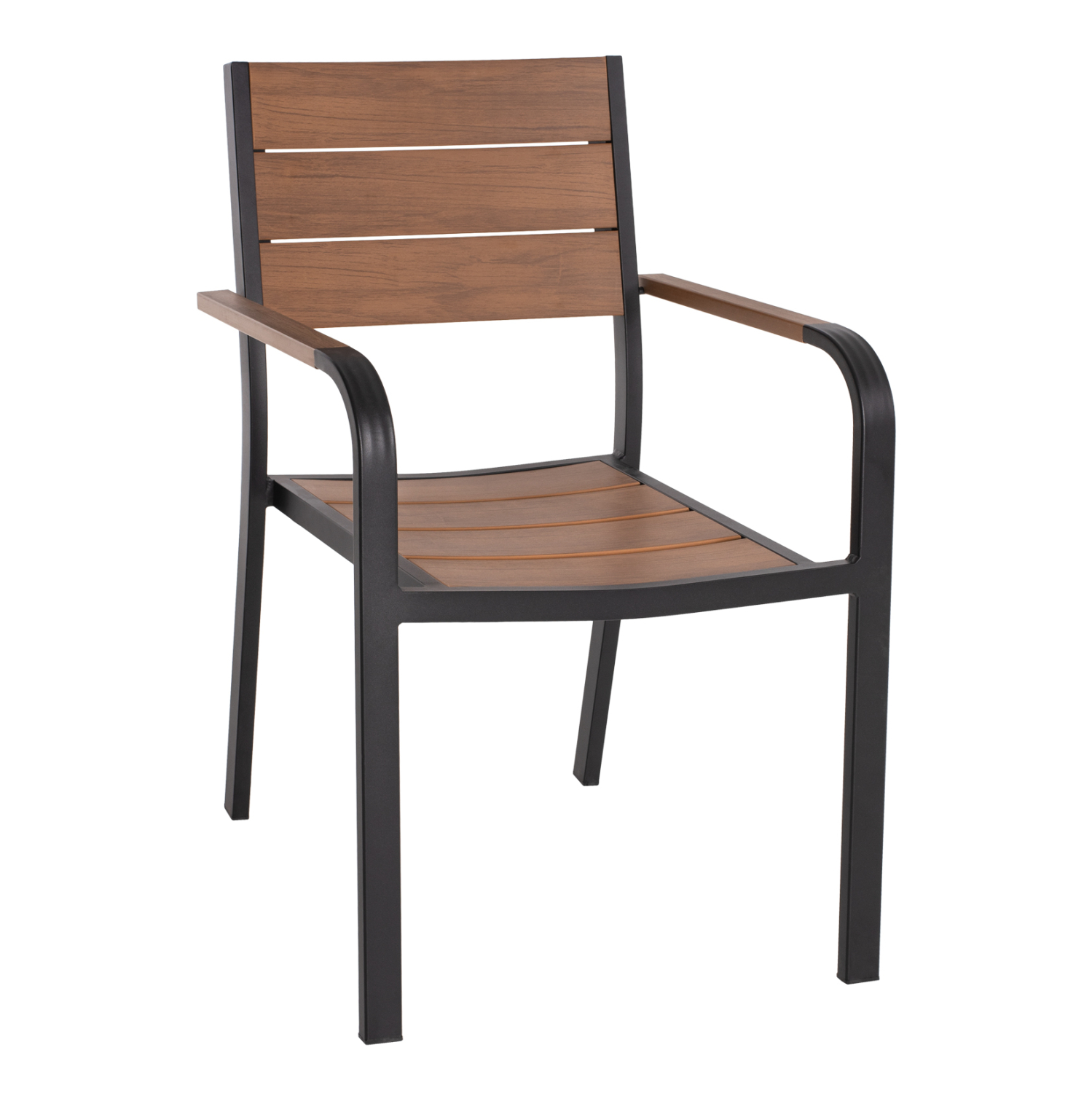 ΠΟΛΥΘΡΟΝΑ ΑΛΟΥΜΙΝΙΟΥ SAGA ΜΑΥΡΗ ΜΕ POLYWOOD 56x55x85,5Yεκ. 1