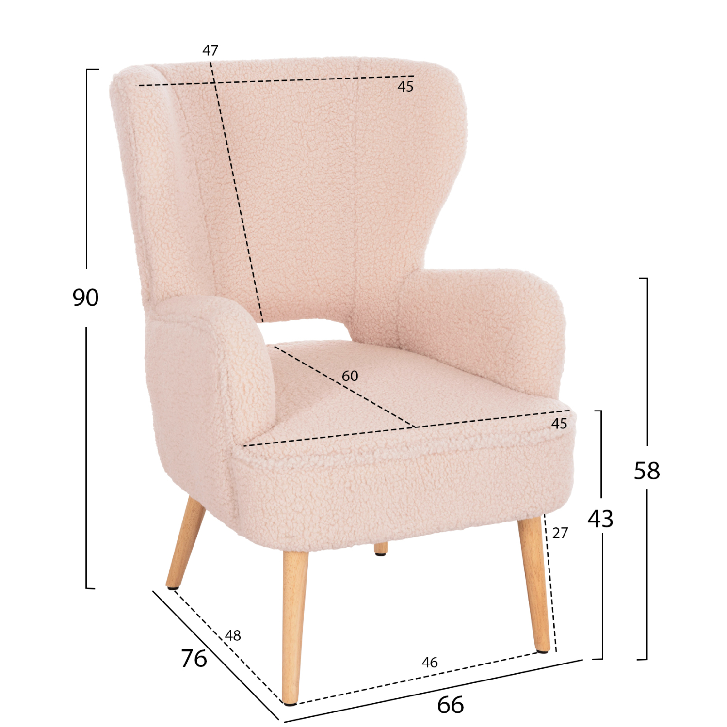 ΜΠΕΡΖΕΡΑ ΠΟΛΥΘΡΟΝΑ MYLIE ΜΠΟΥΚΛΕ ΥΦΑΣΜΑ ΕΚΡΟΥ 66x76x90Υ εκ. 2