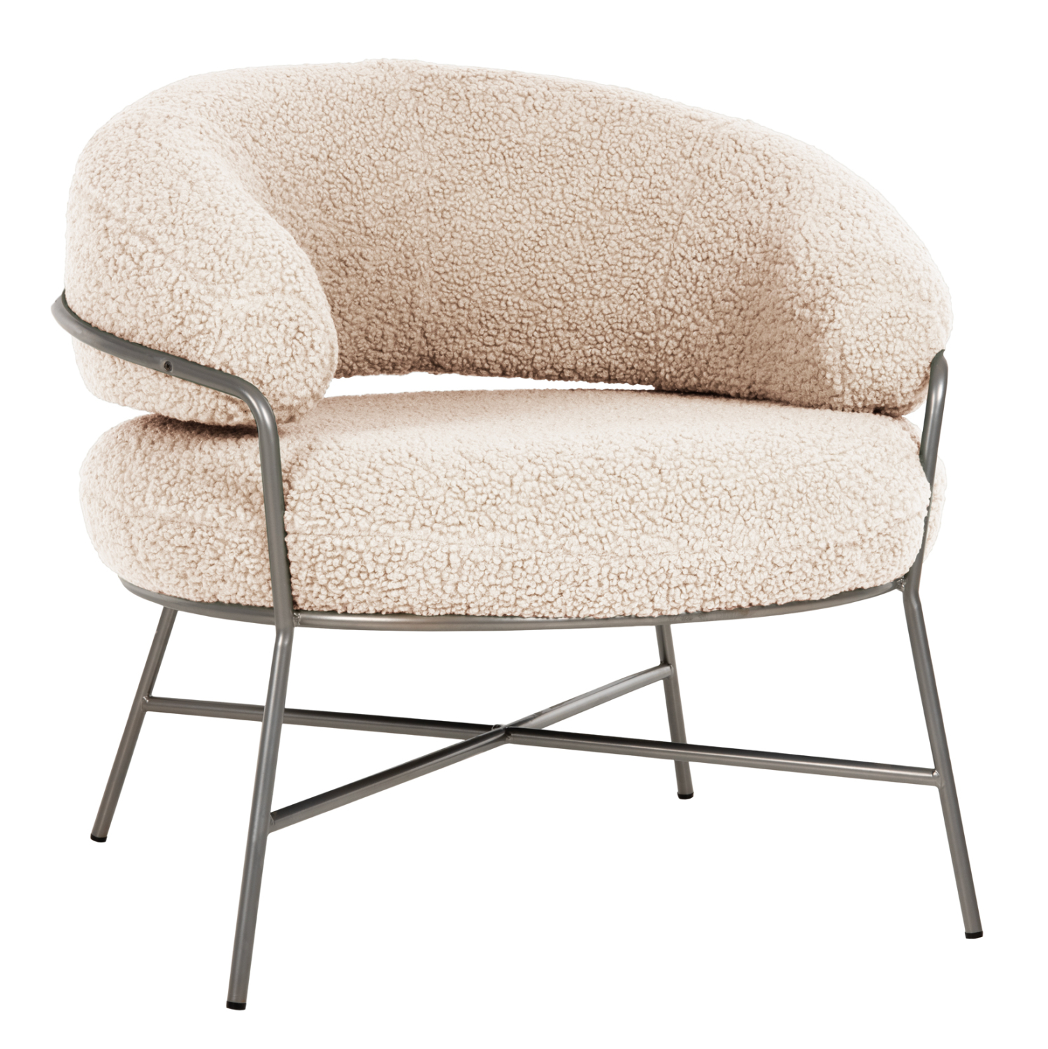 ΠΟΛΥΘΡΟΝΑ TRUDI ΑΠΟ ΜΠΟΥΚΛΕ ΛΕΥΚΟ ΜΕ ΑΣΗΜΙ ΣΚΕΛΕΤΟ 84x79x76Υ εκ. 1