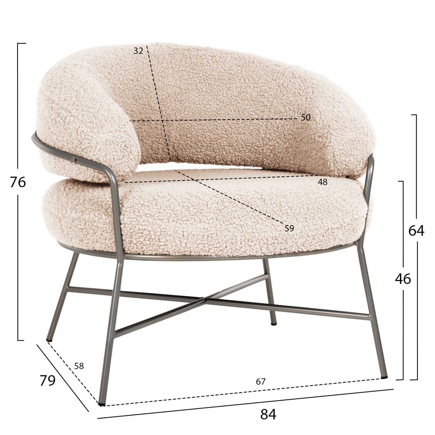 ΠΟΛΥΘΡΟΝΑ TRUDI ΑΠΟ ΜΠΟΥΚΛΕ ΛΕΥΚΟ ΜΕ ΑΣΗΜΙ ΣΚΕΛΕΤΟ 84x79x76Υ εκ. 2