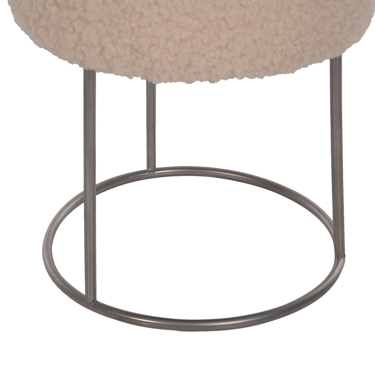 ΣΚΑΜΠΟ KARLO ΜΕ ΛΕΥΚΟ ΜΠΟΥΚΛΕ ΥΦΑΣΜΑ ΜΕ ΑΣΗΜΙ ΒΑΣΗ Φ35x41Υεκ. 3