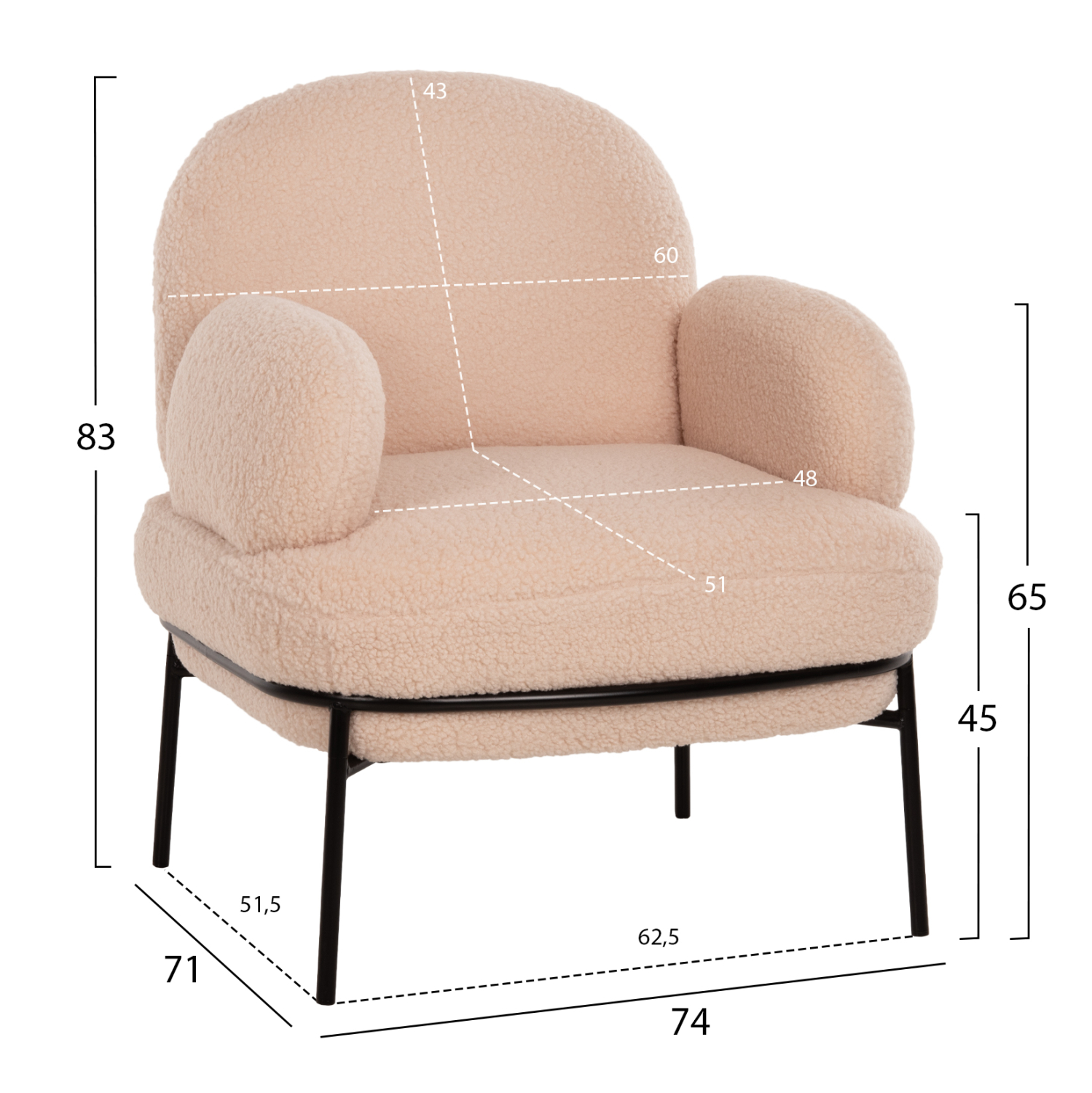 ΠΟΛΥΘΡΟΝΑ AGNES ΕΚΡΟΥ ΜΠΟΥΚΛΕ-ΜΑΥΡΑ ΜΕΤΑΛΛΙΚΑ ΠΟΔΙΑ 74x71x83Υεκ. 2