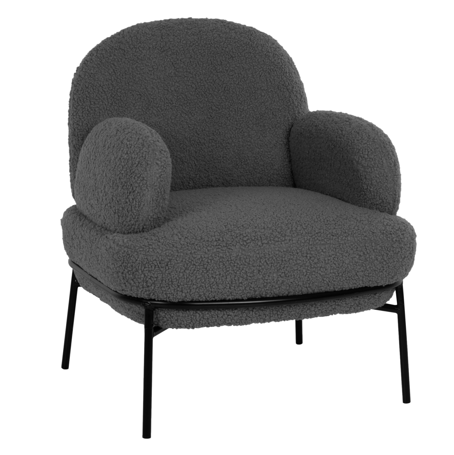 ΠΟΛΥΘΡΟΝΑ AGNES ΓΚΡΙ ΜΠΟΥΚΛΕ-ΜΑΥΡΑ ΜΕΤΑΛΛΙΚΑ ΠΟΔΙΑ 74x71x83Υεκ. 1