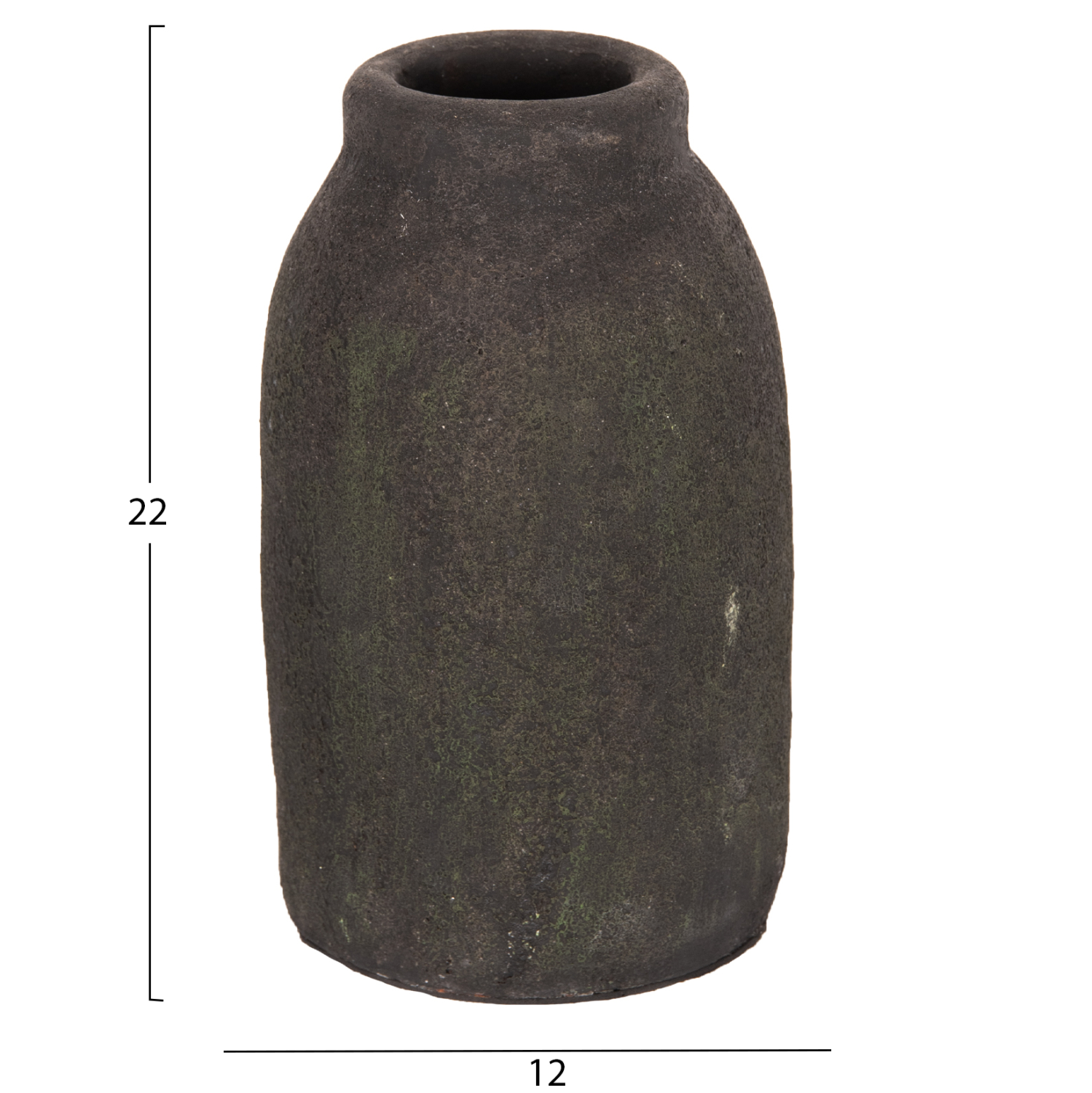ΔΙΑΚΟΣΜΗΤΙΚA ΒΑΖA ΑΠΟ TERRACOTTA ΑΝΘΡΑΚΙ Φ12Χ22Υ εκ 2