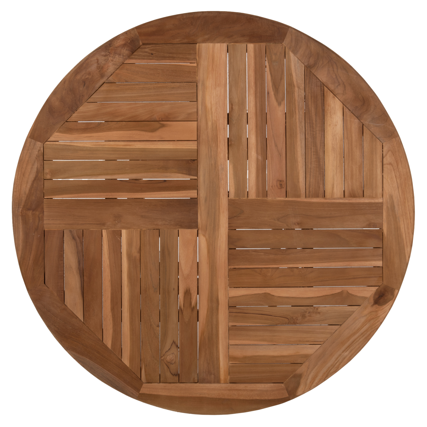 ΤΡΑΠΕΖΙ ΣΤΡΟΓΓΥΛΟ KENDALL ΠΤΥΣΣΟΜΕΝΟ ΞΥΛΟ ΤΕΑΚ ΣΕ ΦΥΣΙΚΟ ΧΡΩΜΑ Φ106x73,5Y εκ. 7