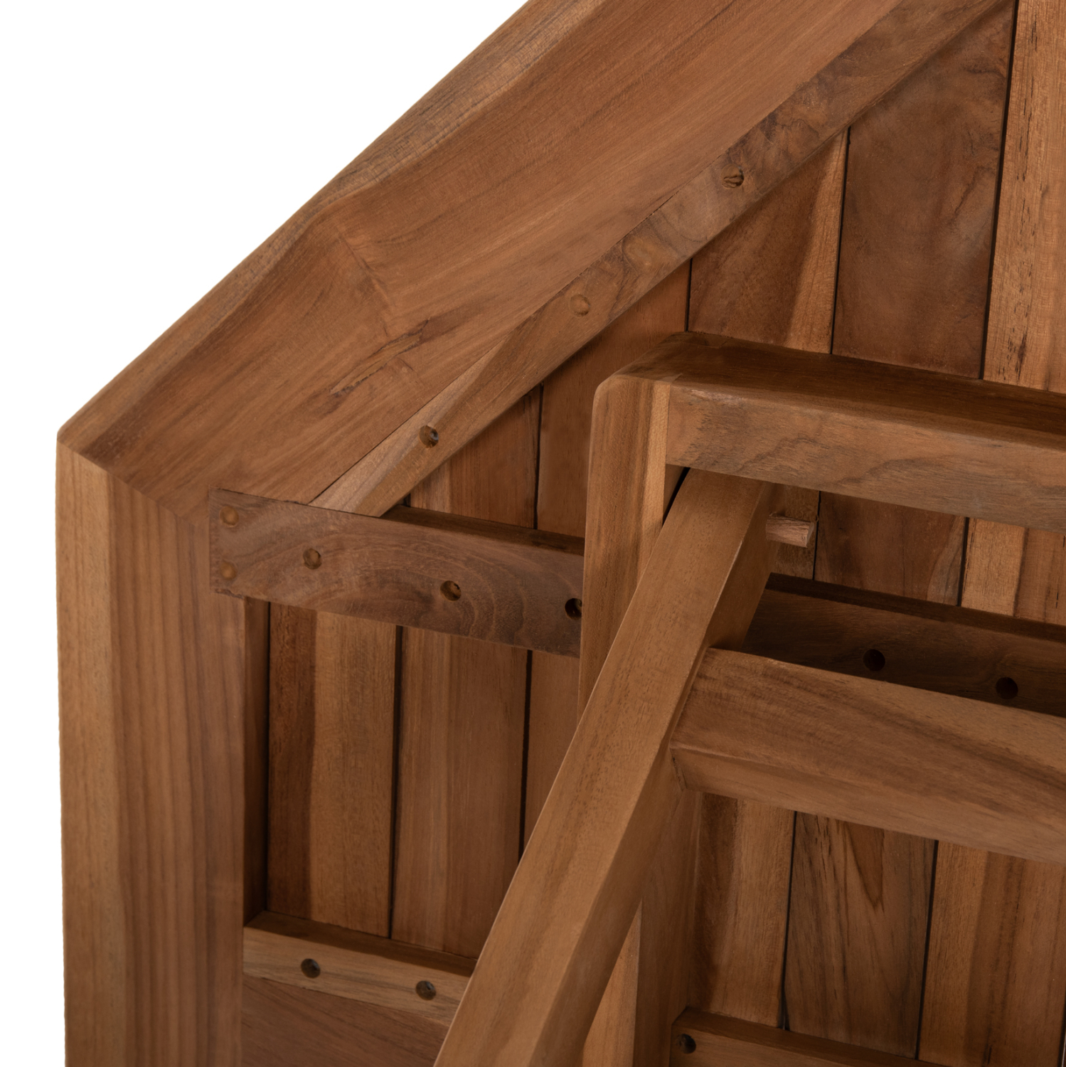 ΤΡΑΠΕΖΙ ΠΟΛΥΓΩΝΟ KENDALL ΠΤΥΣΣΟΜΕΝΟ TEAK ΣΕ ΦΥΣΙΚΟ ΧΡΩΜΑ 120x120x75Yεκ. 7