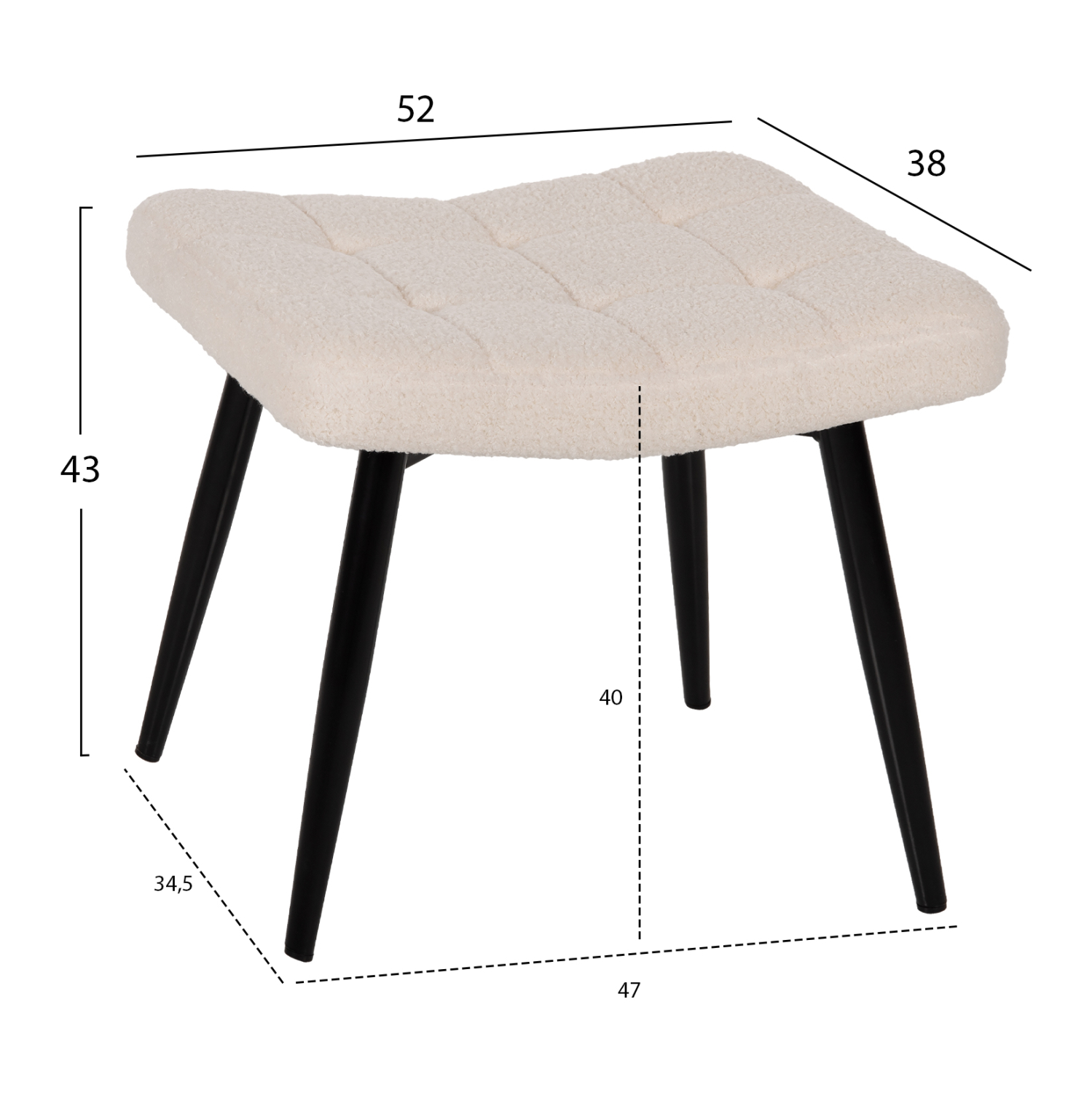 ΠΟΛΥΘΡΟΝΑ ΜΠΕΡΖΕΡΑ CRAWLEY ΜΕ ΥΠΟΠΟΔΙΟ ΥΦΑΣΜΑ ΜΠΟΥΚΛΕ ΛΕΥΚΟ 70x74x105Y εκ. 3