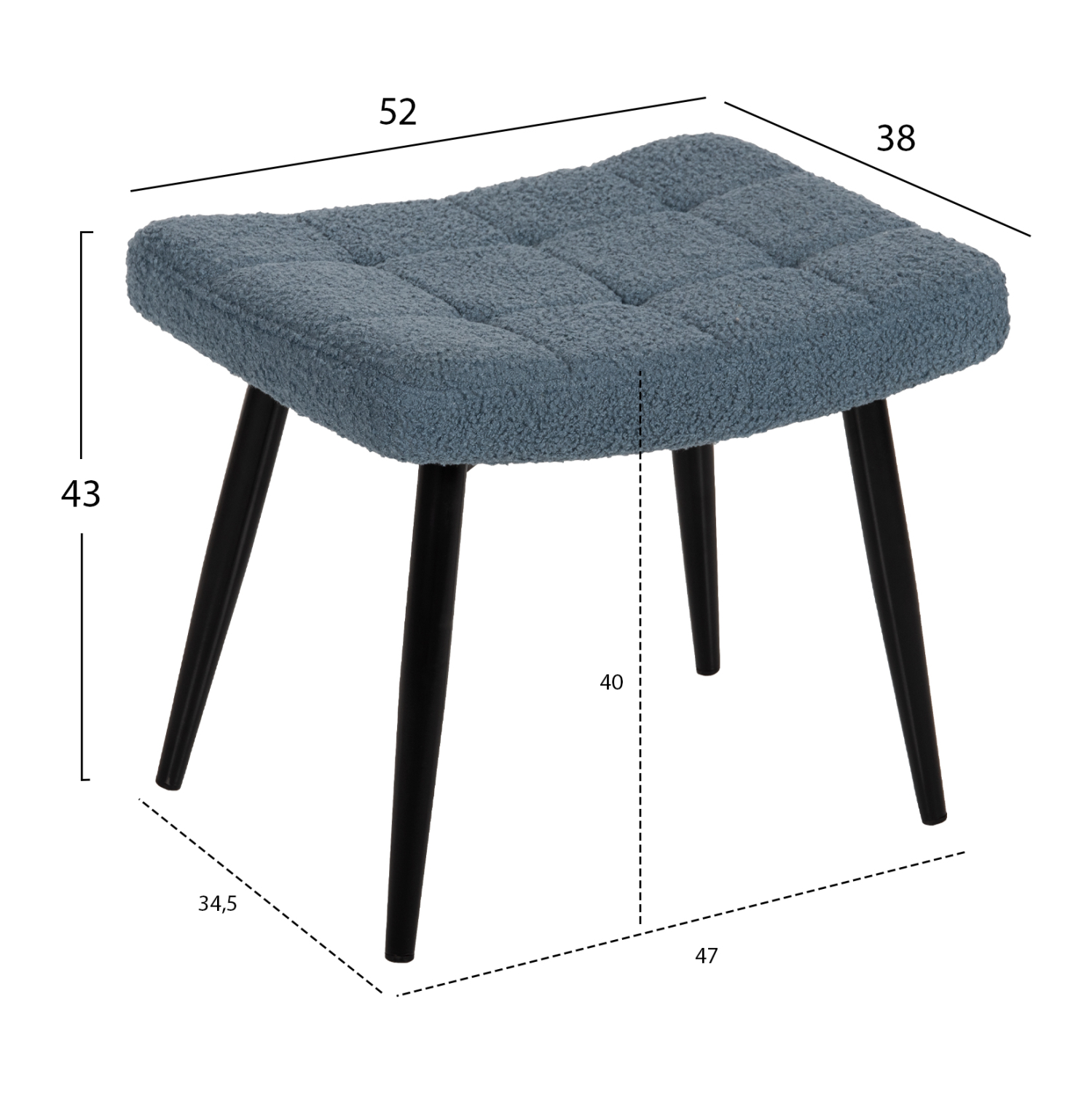 ΠΟΛΥΘΡΟΝΑ CRAWLEY ΜΕ ΥΠΟΠΟΔΙΟ ΜΠΟΥΚΛΕ ΥΦΑΣΜΑ ΜΠΛΕ 70x74x105Υ εκ. 3