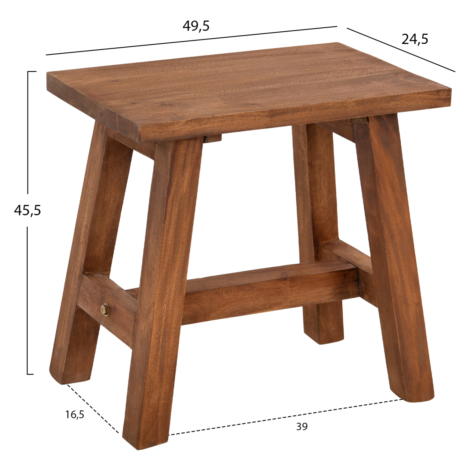 ΤΡΑΠΕΖΑΚΙ ΒΟΗΘΗΤΙΚΟ RANCH ΑΠΟ ΞΥΛΟ ΜΑΟΝΙ ΣΕ ΦΥΣΙΚΟ ΧΡΩΜΑ 49,5x24,5x45,5Y εκ. 2