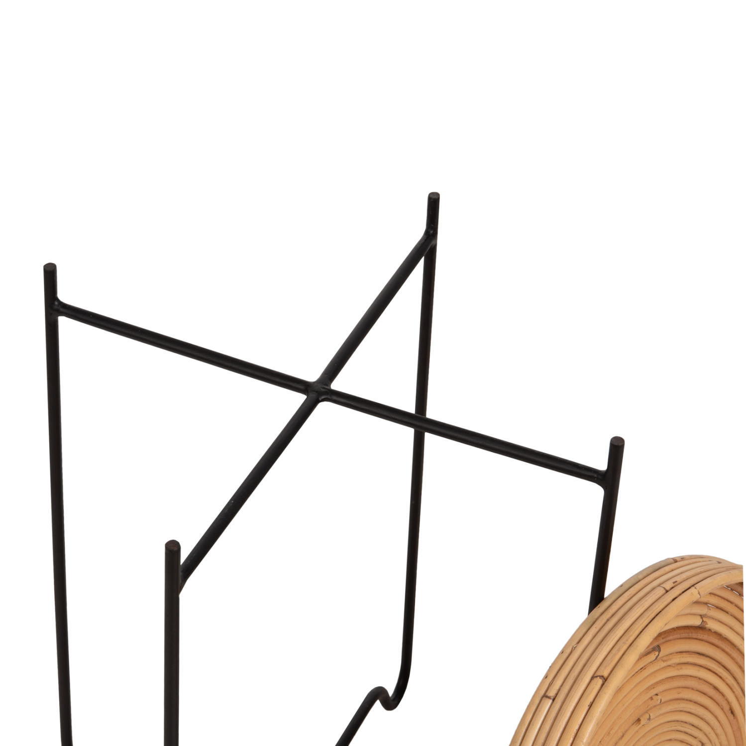 ΤΡΑΠΕΖΑΚΙ ΒΟΗΘΗΤΙΚΟ FLY RATTAN ΦΥΣΙΚΟ ΧΡΩΜΑ-ΜΕΤΑΛΛΙΚΗ ΒΑΣΗ ΜΑΥΡΗ Φ40x53Yεκ. 5