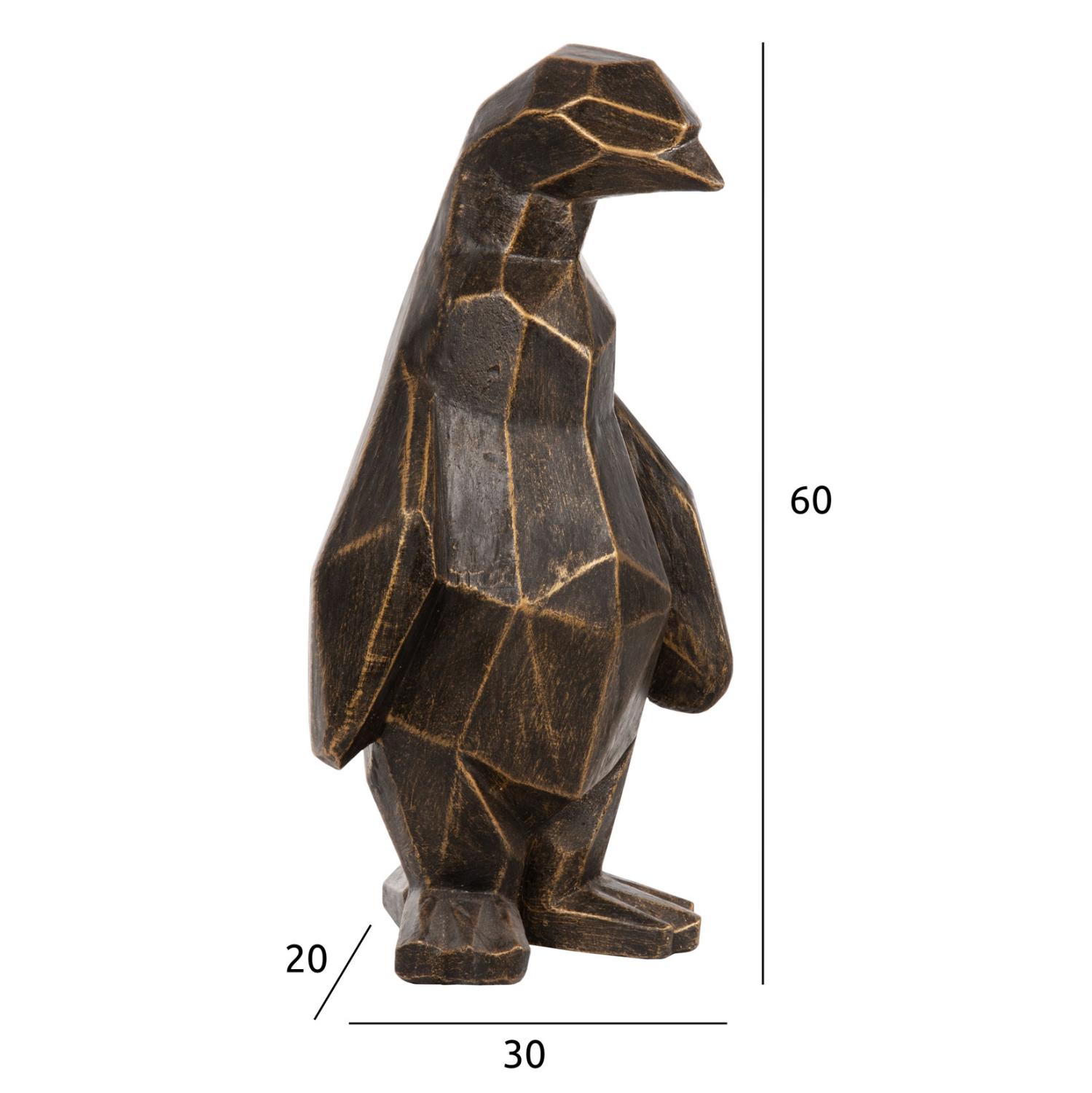 ΔΙΑΚΟΣΜΗΤΙΚΟ ΔΑΠΕΔΟΥ PENGUIN GRC ΣΕ ΜΑΥΡΗ ΠΑΤΙΝΑ ΜΕ ΧΡΥΣΕΣ ΛΕΠΤΟΜΕΡΕΙΕΣ 30x20x60Υεκ. 2