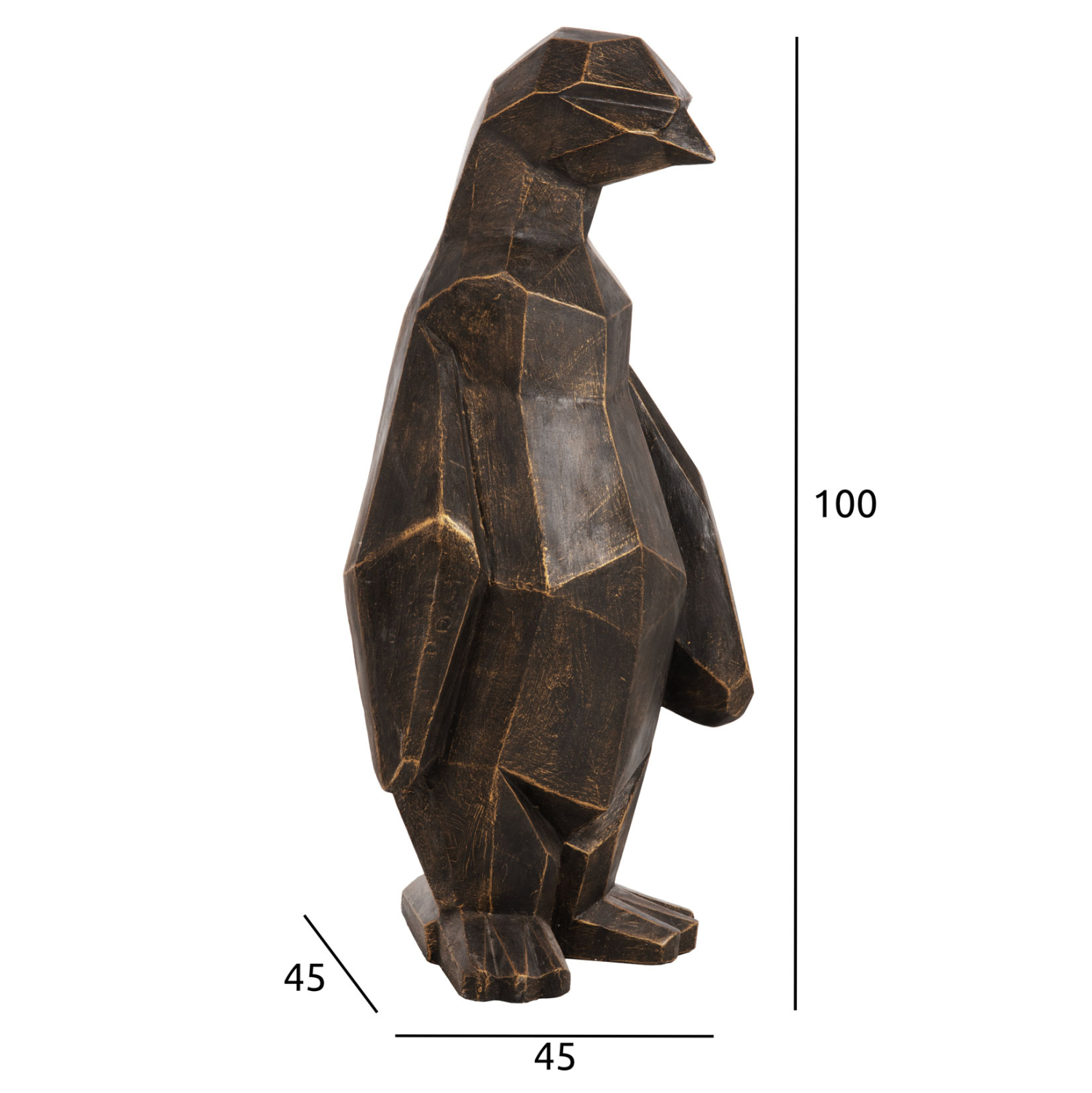 ΔΙΑΚΟΣΜΗΤΙΚΟ ΔΑΠΕΔΟΥ PENGUIN GRC ΣΕ ΜΑΥΡΗ ΠΑΤΙΝΑ ΜΕ ΧΡΥΣΕΣ ΛΕΠΤΟΜΕΡΕΙΕΣ 45x45x100Y εκ. 2