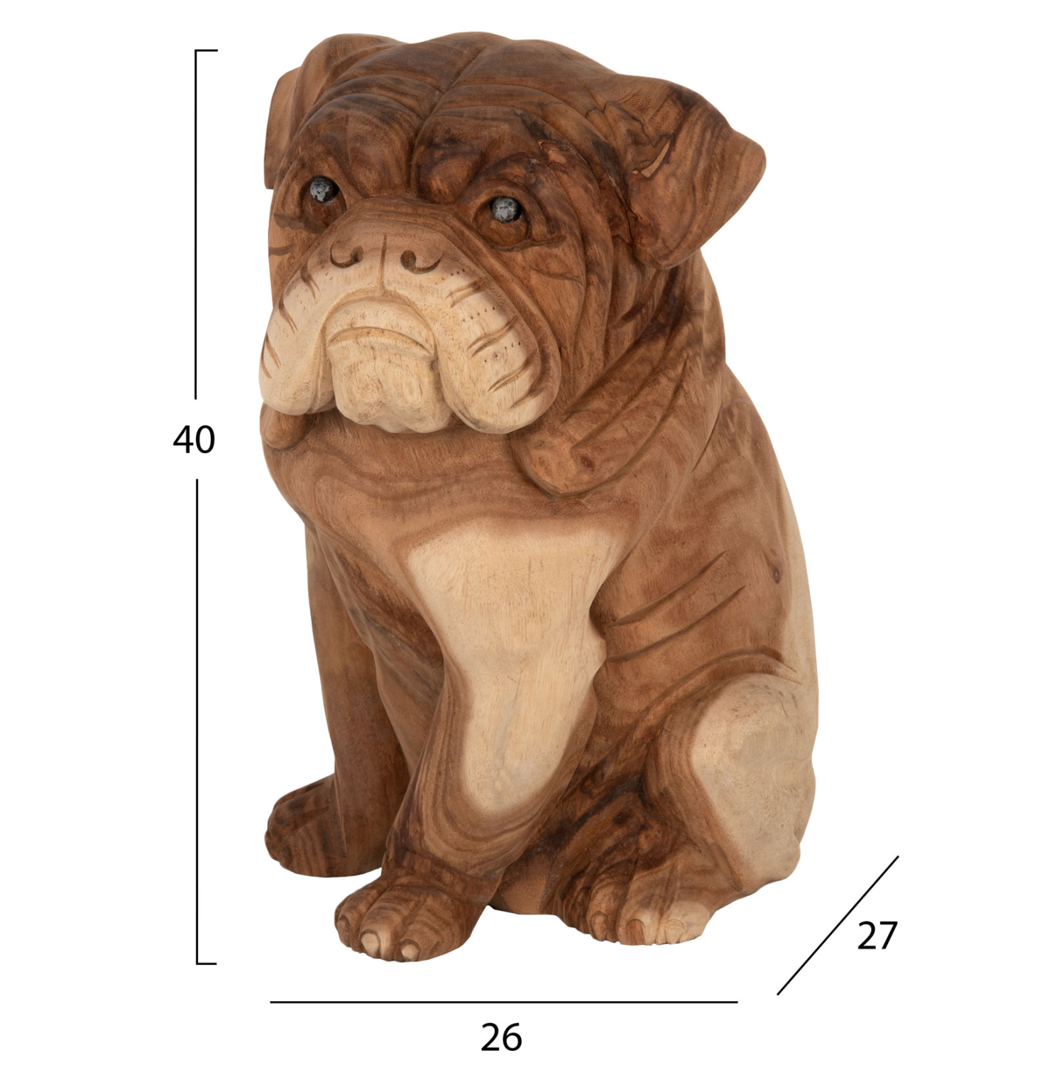ΔΙΑΚΟΣΜΗΤΙΚΟ ΔΑΠΕΔΟΥ DOZER BULLDOG ΞΥΛO SUAR ΣΕ ΦΥΣΙΚΟ ΧΡΩΜΑ 26x27x40Y εκ. 2