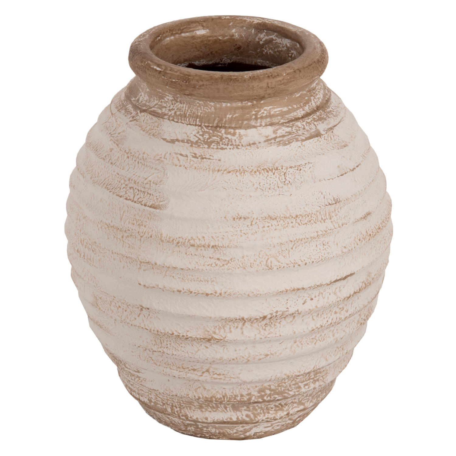 ΔΙΑΚΟΣΜΗΤΙΚΟ ΒΑΖΟ PYDNA ΣΕ ANTIQUE ΛΕΥΚΟ ΜΠΕΖ ΧΡΩΜΑ Φ25x30Y εκ. 1