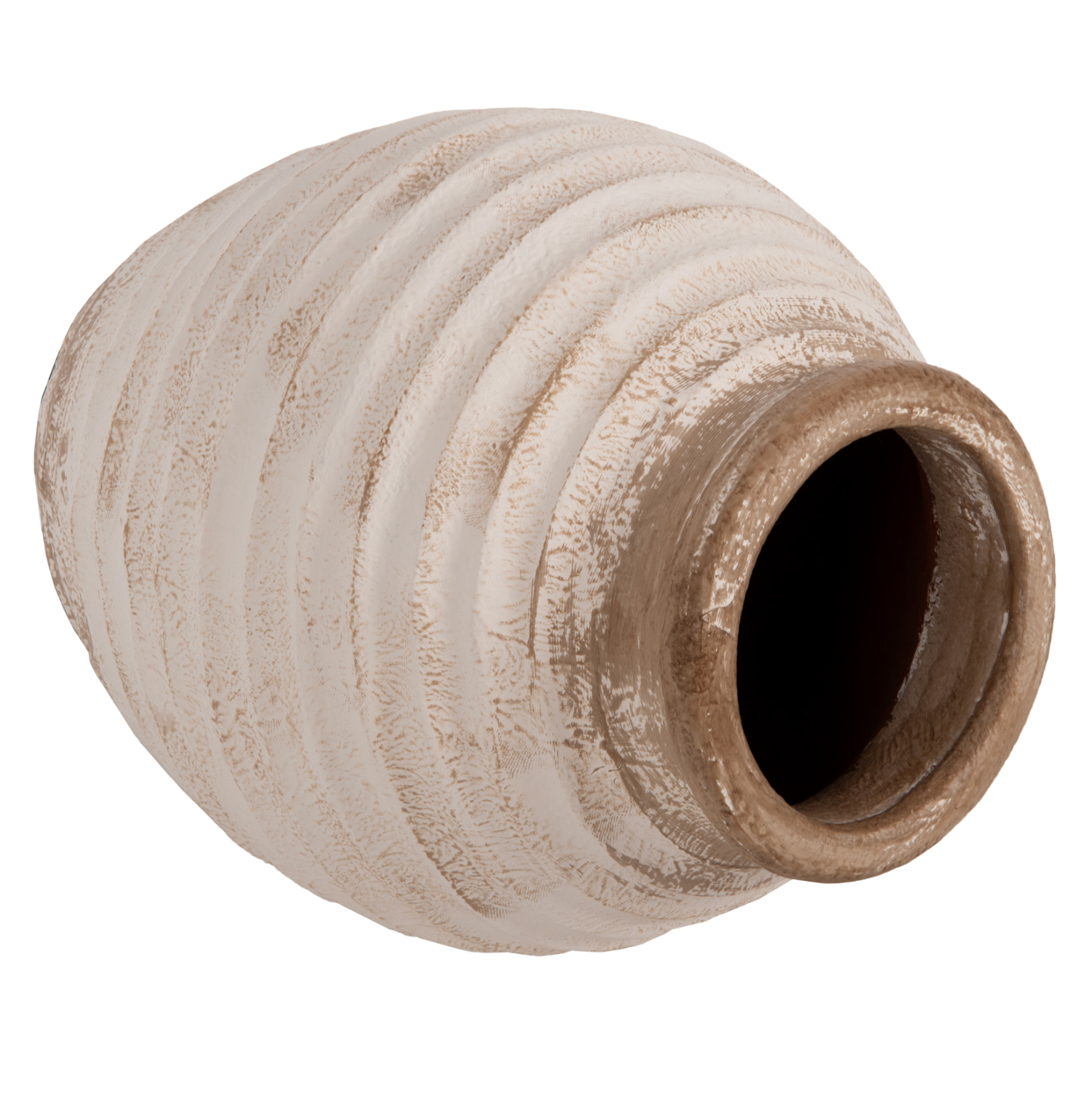 ΔΙΑΚΟΣΜΗΤΙΚΟ ΒΑΖΟ PYDNA ΣΕ ANTIQUE ΛΕΥΚΟ ΜΠΕΖ ΧΡΩΜΑ Φ25x30Y εκ. 4