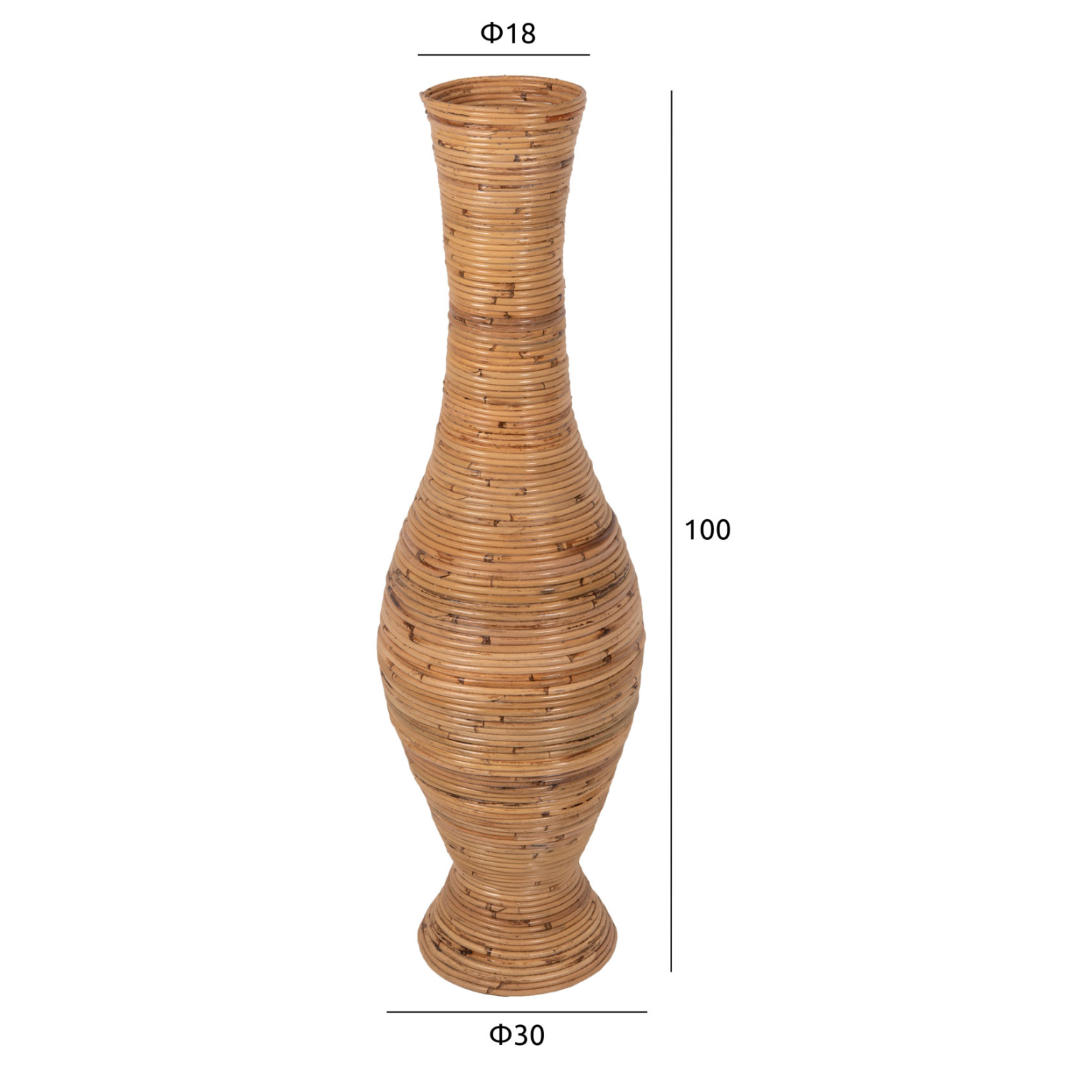 ΔΙΑΚΟΣΜΗΤΙΚΟ ΒΑΖΟ ΔΑΠΕΔΟΥ RATTAN ΣΕ ΦΥΣΙΚΟ Φ30x100Yεκ. 2