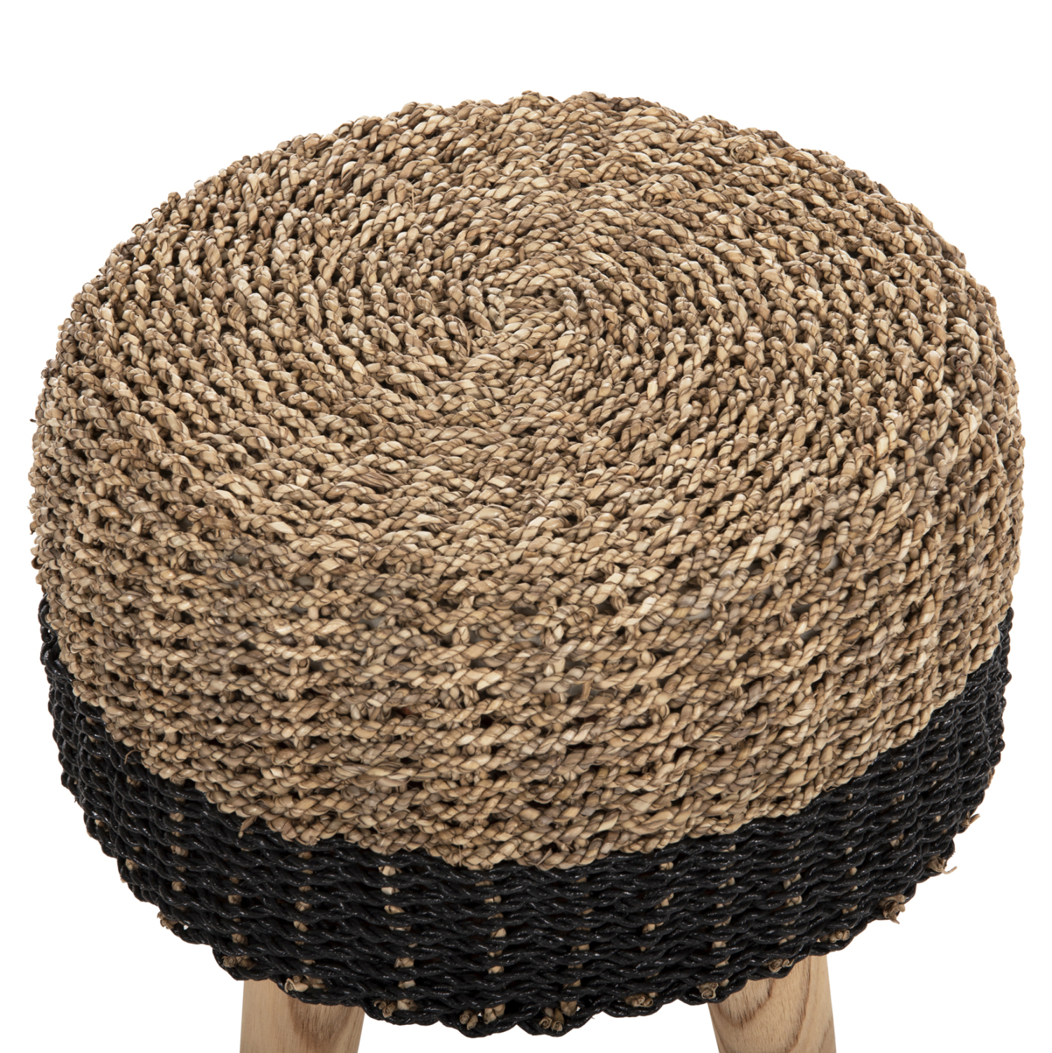 ΣΚΑΜΠΟ BEAM ΞΥΛΟ ΤΕΑΚ ΚΑΙ SEAGRASS ΣΕ ΦΥΣΙΚΟ & ΜΑΥΡΟ Φ43x45Yεκ. 4