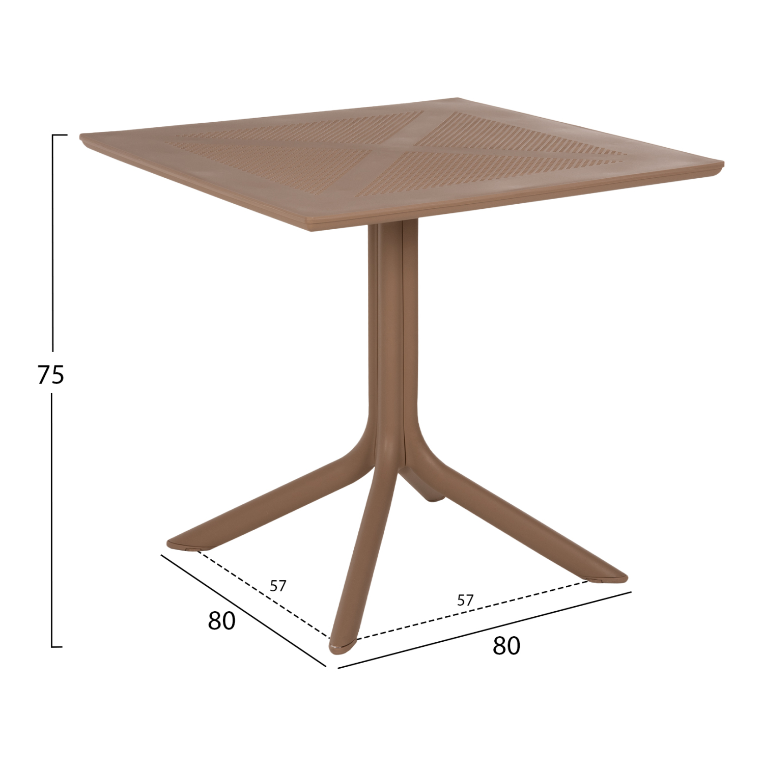 ΤΡΑΠΕΖΙ ΠΟΛΥΠΡΟΠΥΛΕΝΙΟΥ ΤΕΤΡΑΓΩΝΟ LUNAR ΚΑΠΟΥΤΣΙΝΟ 80x80x75Υ εκ. 2