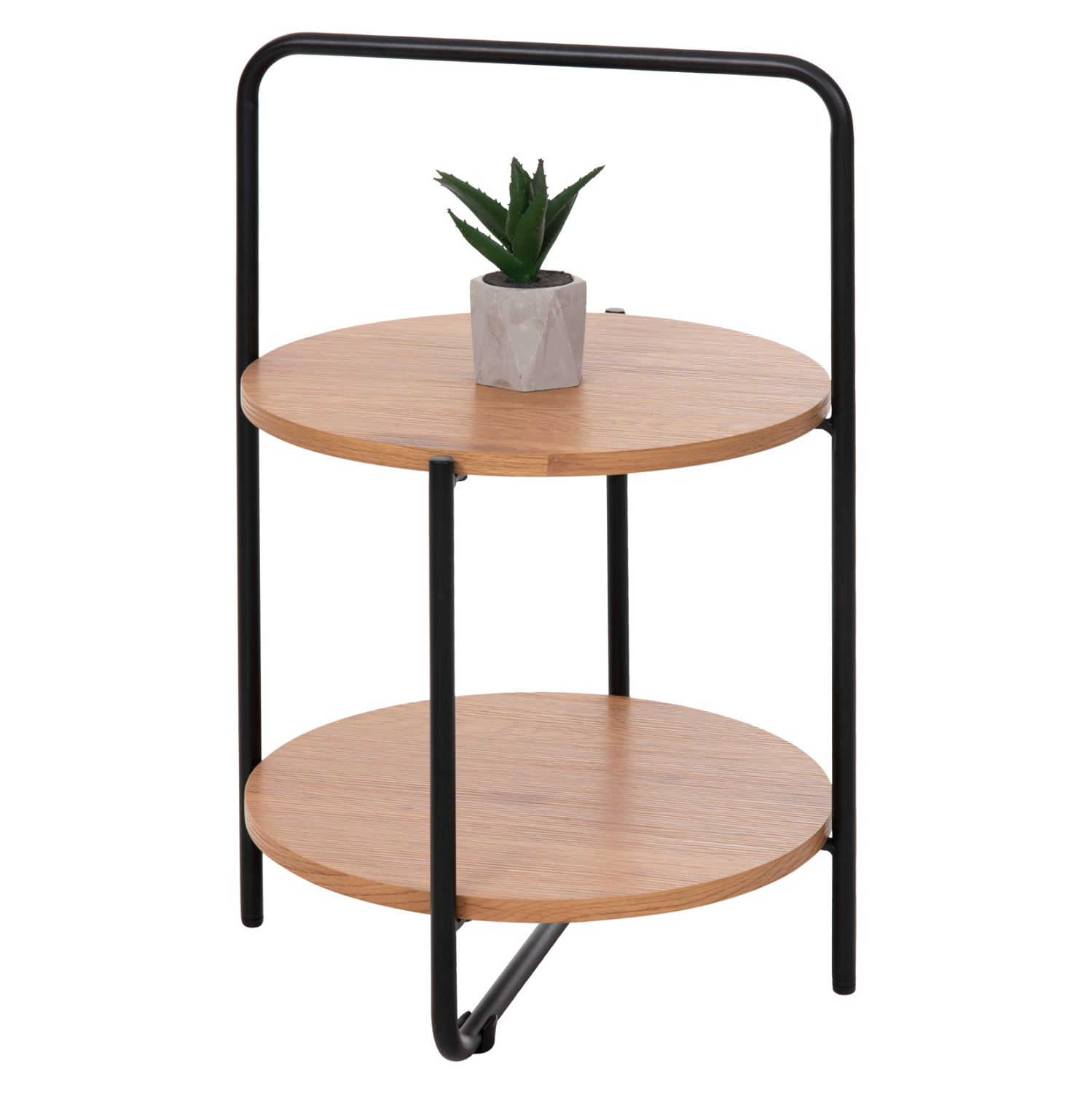 ΒΟΗΘΗΤΙΚΟ ΤΡΑΠΕΖΙ SYLO MDF ΣΕ ΦΥΣΙΚΟ-ΜΑΥΡΟ ΜΕΤΑΛΛΟ Φ44x66Υεκ. 1