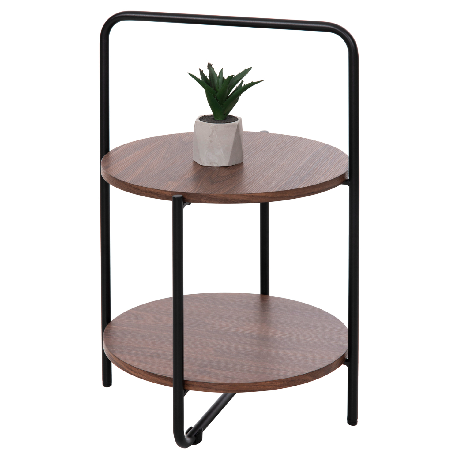 ΒΟΗΘΗΤΙΚΟ ΤΡΑΠΕΖΙ SYLO MDF ΣΕ ΚΑΡΥΔΙ-ΜΑΥΡΟ ΜΕΤΑΛΛΟ Φ44x66Υεκ. 1