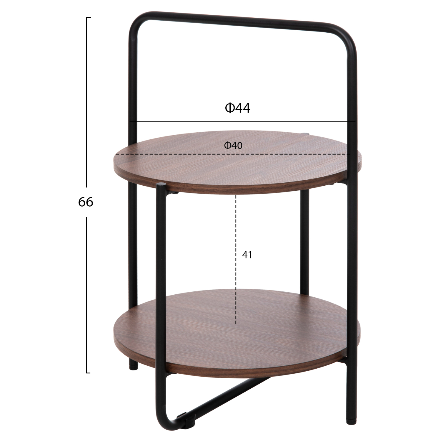 ΒΟΗΘΗΤΙΚΟ ΤΡΑΠΕΖΙ SYLO MDF ΣΕ ΚΑΡΥΔΙ-ΜΑΥΡΟ ΜΕΤΑΛΛΟ Φ44x66Υεκ. 2