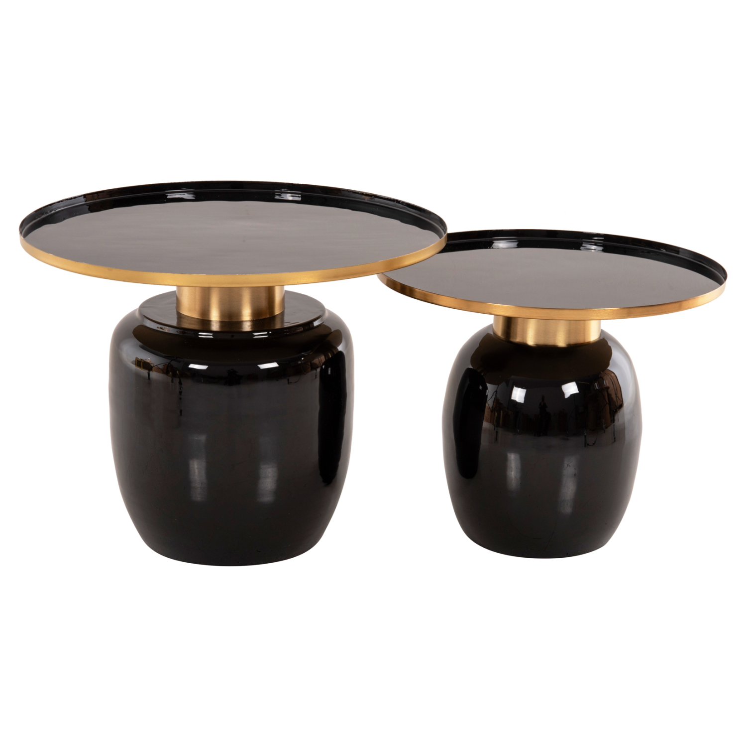 ΒΟΗΘΗΤΙΚΑ ΤΡΑΠΕΖΑΚΙΑ 2ΤΜΧ FRYNX ΜΕΤΑΛΛΟ ΜΑΥΡΟ&ΧΡΥΣΟ Φ60 & Φ50,5 εκ. 3