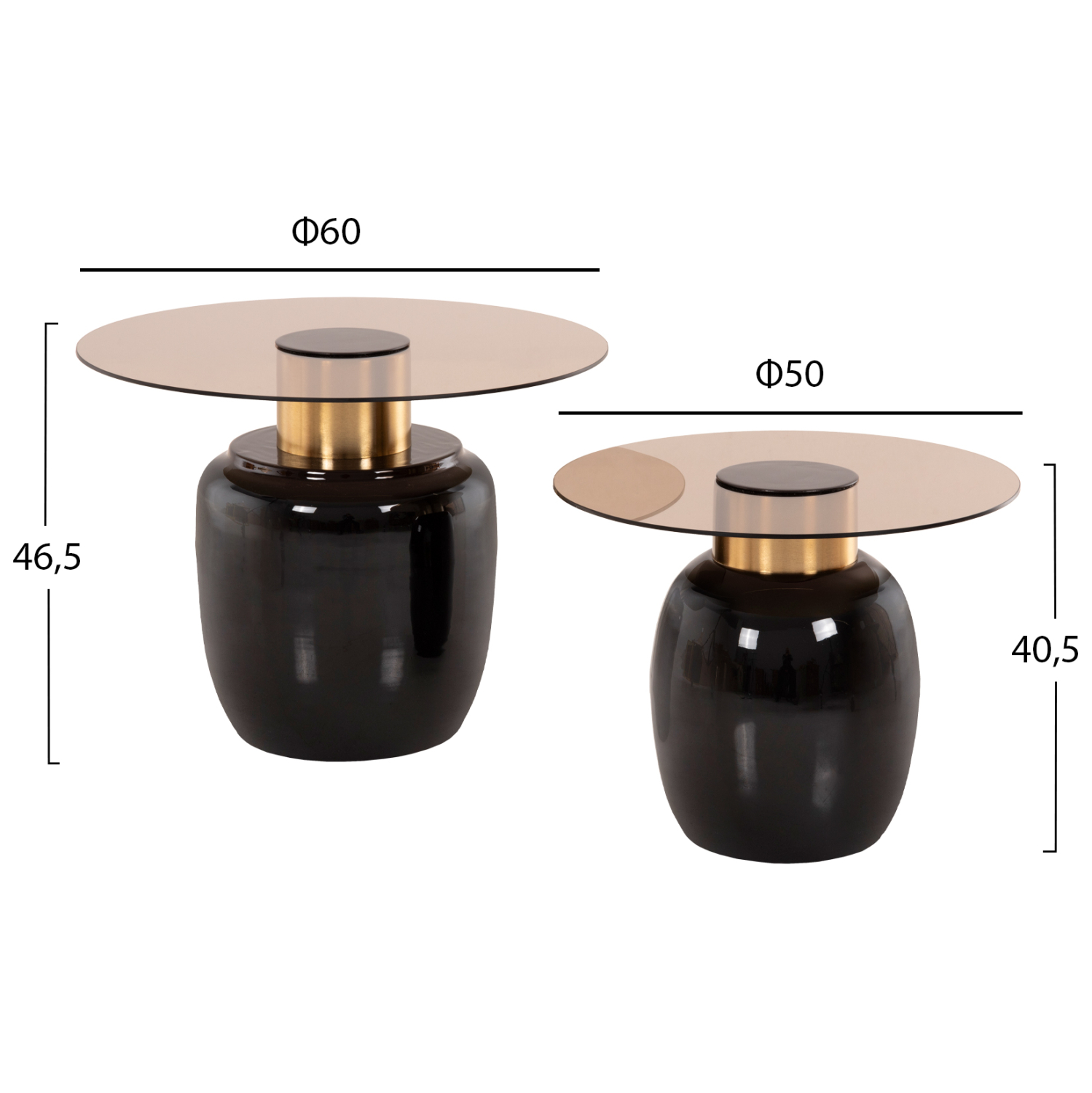 ΒΟΗΘΗΤΙΚΑ ΤΡΑΠΕΖΑΚΙΑ 2ΤΜΧ FRYN ΜΕΤΑΛΛΟ ΣΕ ΚΑΦΕ&ΧΡΥΣΟ-ΓΥΑΛΙ Φ60 & Φ50 εκ. 2