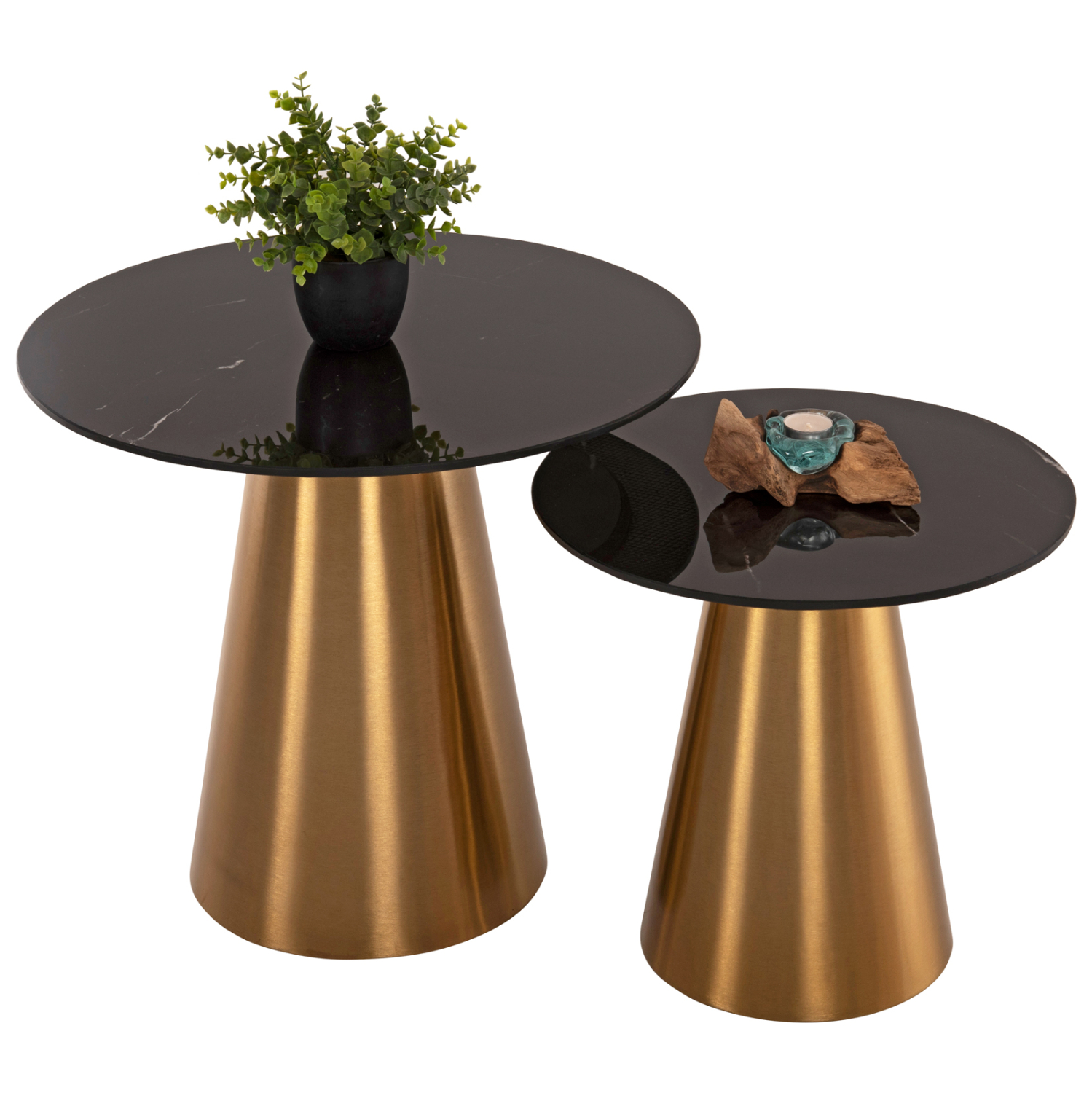 ΒΟΗΘΗΤΙΚΑ ΤΡΑΠΕΖΑΚΙΑ 2ΤΜΧ RENGI ΜΕΤΑΛΛΟ ΧΡΥΣΟ-ΜΑΥΡΟ ΚΕΡΑΜΙΚΟ TOP Φ56&Φ43 εκ. 3