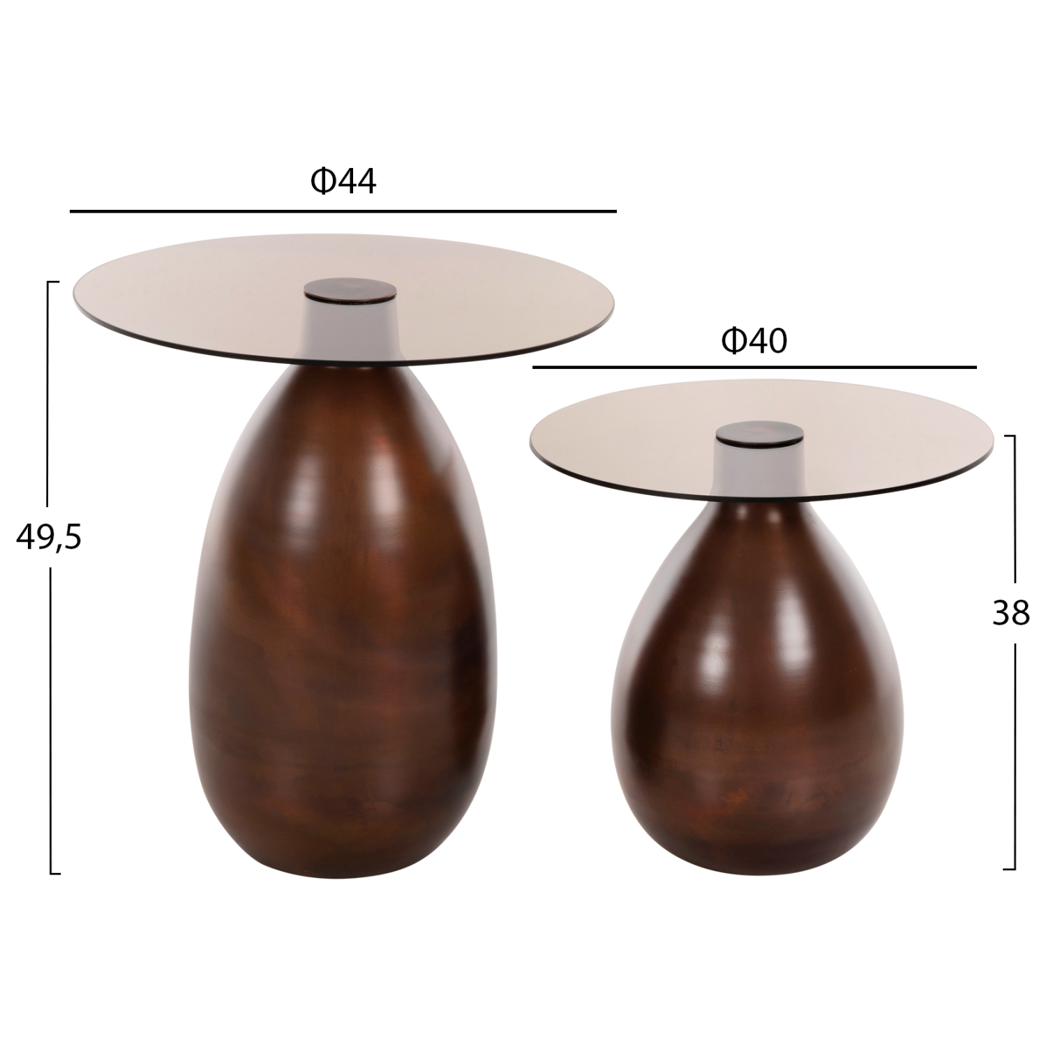 ΒΟΗΘΗΤΙΚΑ ΤΡΑΠΕΖΑΚΙΑ REGEN 2ΤΜΧ ΜΕΤΑΛΛΟ ΧΑΛΚΙΝΟ-ΓΥΑΛΙ Φ44 & Φ40 εκ. 2