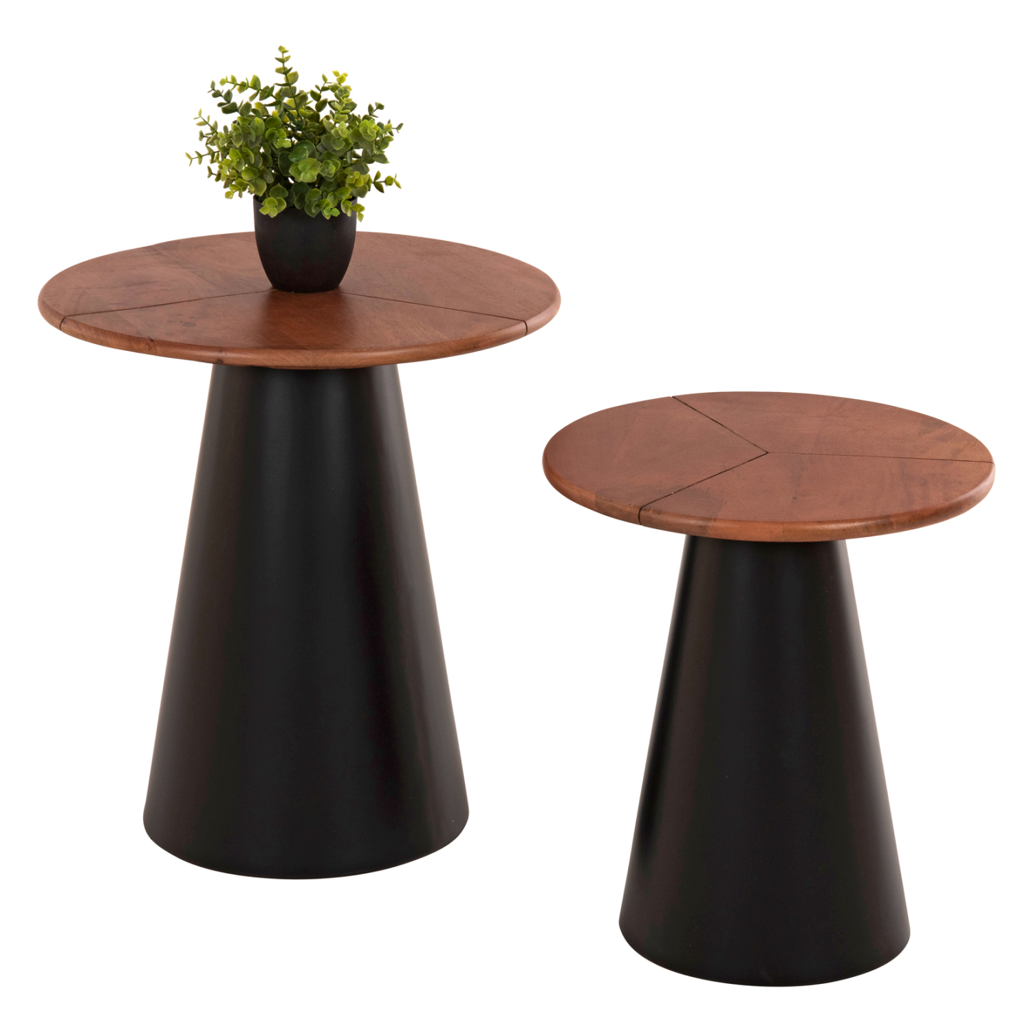 ΒΟΗΘΗΤΙΚΑ ΤΡΑΠΕΖΑΚΙΑ 2ΤΜΧ SUNNI ΜΕΤΑΛΛΟ ΜΑΥΡΟ-MANGO TOP Φ48,5 & Φ39,5 εκ. 3