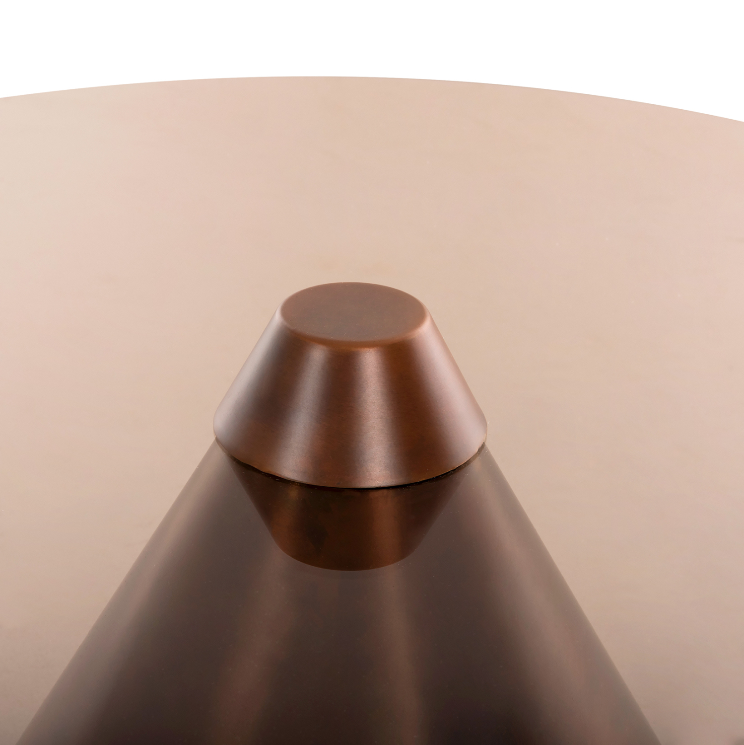 ΤΡΑΠΕΖΙA ΣΑΛΟΝΙΟΥ 2ΤΜΧ REBEN ΜΕΤΑΛΛΟ ΚΑΦΕ ΜΠΡΟΝΖΕ-ΦΙΜΕ ΓΥΑΛΙ Φ80 & Φ60 εκ. 6