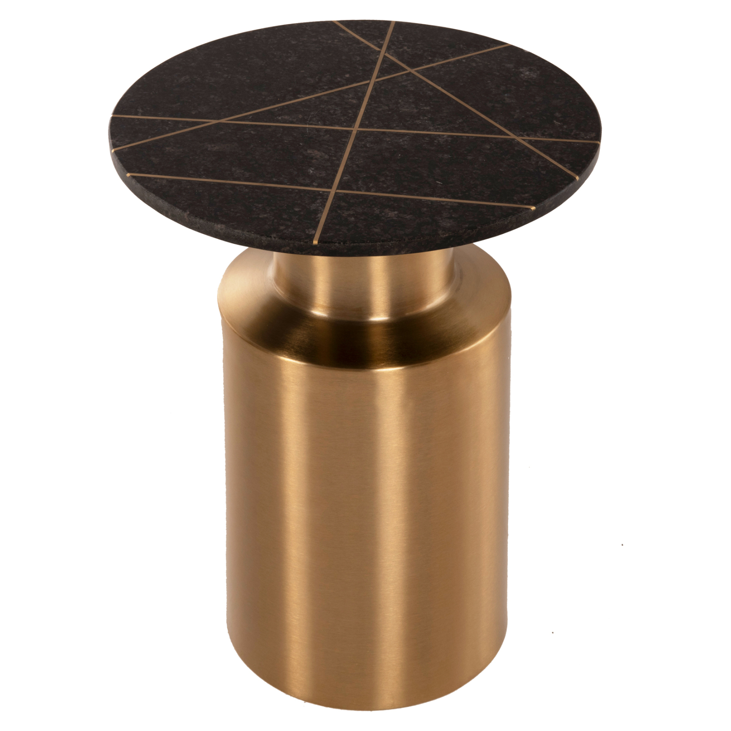 ΤΡΑΠΕΖΑΚΙ ΒΟΗΘΗΤΙΚΟ CLAYDEE ΜΕΤΑΛΛΟ ΧΡΥΣΟ-ΜΑΥΡΟ ΜΑΡΜΑΡΟ ΤΟΠ Φ41x54,5Υεκ. 3