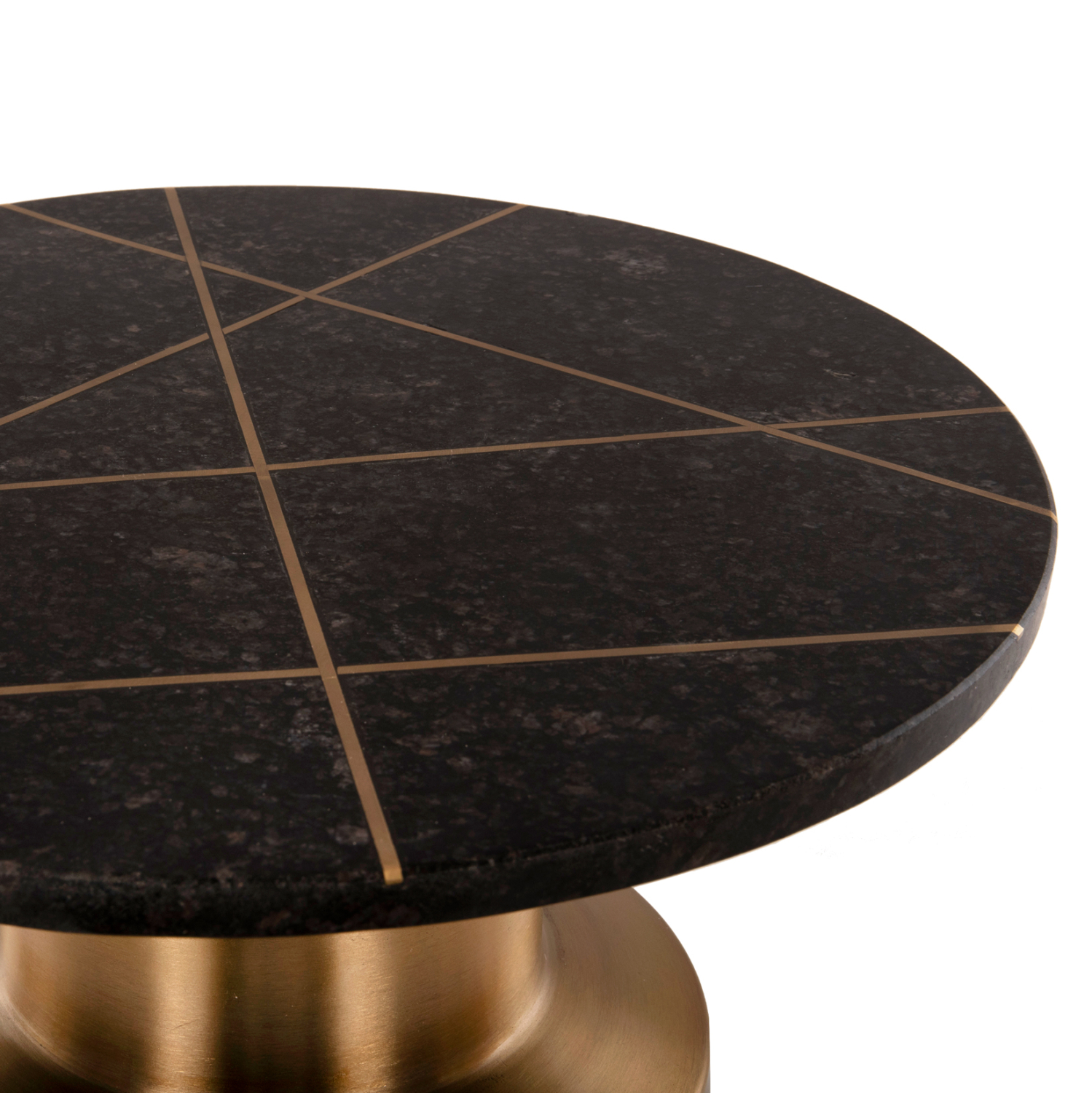 ΤΡΑΠΕΖΑΚΙ ΒΟΗΘΗΤΙΚΟ CLAYDEE ΜΕΤΑΛΛΟ ΧΡΥΣΟ-ΜΑΥΡΟ ΜΑΡΜΑΡΟ ΤΟΠ Φ41x54,5Υεκ. 5