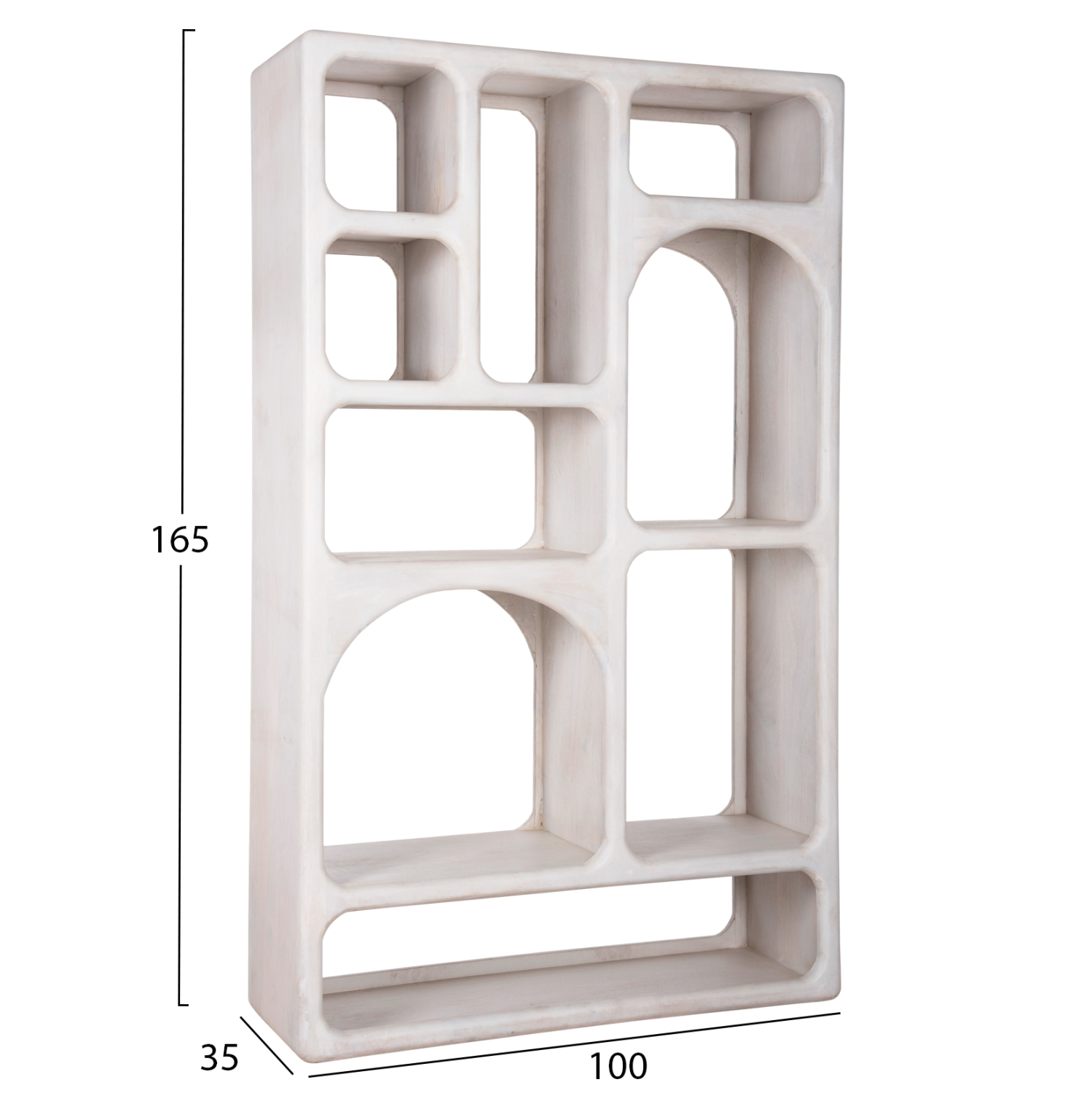 ΒΙΒΛΙΟΘΗΚΗ HANDYR ΜΑΣΙΦ ΞΥΛΟ MANGO ΣΕ ΛΕΥΚΟ ΧΡΩΜΑ 100x35x165Yεκ. 2