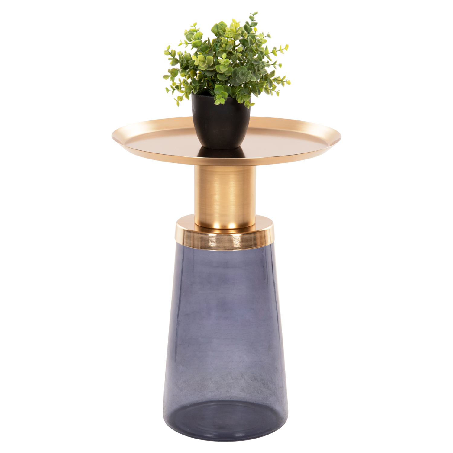 ΒΟΗΘΗΤΙΚΟ ΤΡΑΠΕΖΑΚΙ BALLIN ΜΠΛΕ ΓΥΑΛΙ-ΧΡΥΣΟ ΜΕΤΑΛΛΟ Φ37,5x49,5Υεκ. 1