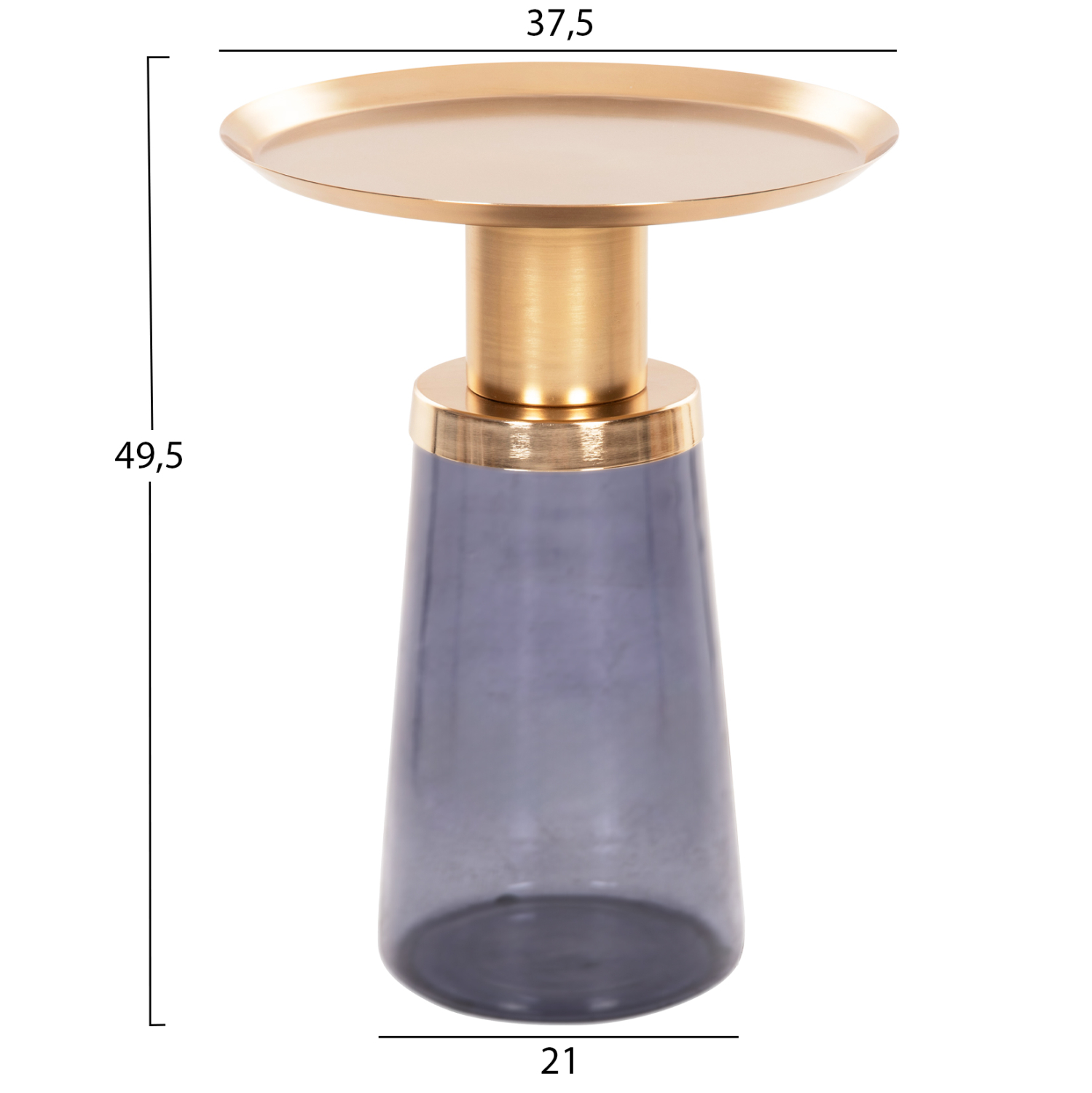 ΒΟΗΘΗΤΙΚΟ ΤΡΑΠΕΖΑΚΙ BALLIN ΜΠΛΕ ΓΥΑΛΙ-ΧΡΥΣΟ ΜΕΤΑΛΛΟ Φ37,5x49,5Υεκ. 2