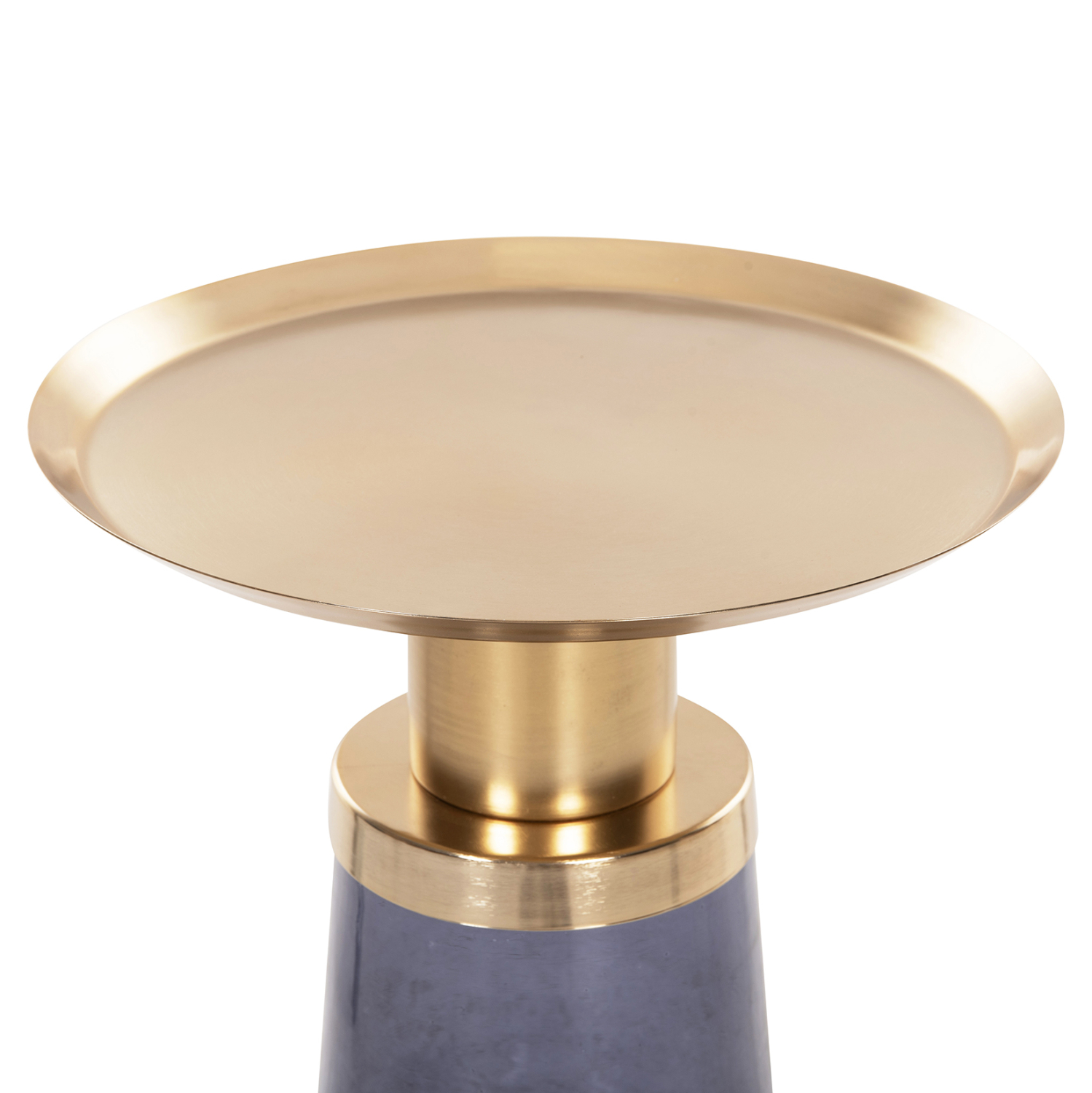 ΒΟΗΘΗΤΙΚΟ ΤΡΑΠΕΖΑΚΙ BALLIN ΜΠΛΕ ΓΥΑΛΙ-ΧΡΥΣΟ ΜΕΤΑΛΛΟ Φ37,5x49,5Υεκ. 4