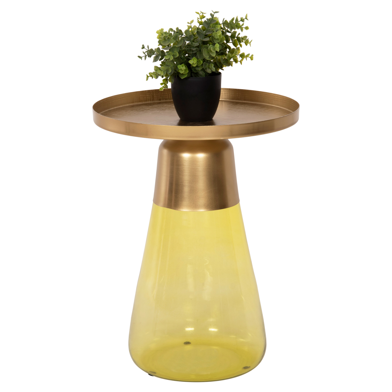 ΒΟΗΘΗΤΙΚΟ ΤΡΑΠΕΖΑΚΙ VALERY ΠΡΑΣΙΝΟ ΓΥΑΛΙ-ΧΡΥΣΟ ΜΕΤΑΛΛΟ Φ39,5x52Υεκ 1