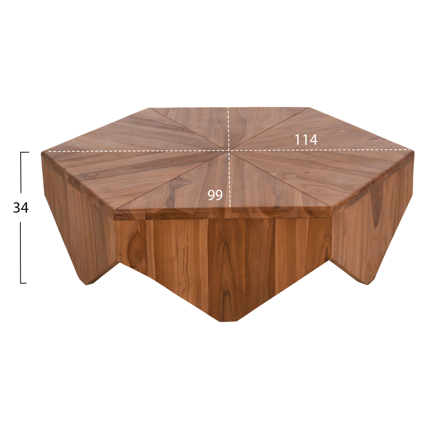 ΤΡΑΠΕΖΙ ΣΑΛΟΝΙΟΥ HEXAGON ΞΥΛΟ ΤΕΑΚ ΣΕ ΦΥΣΙΚΟ 114x99x34Yεκ. 1