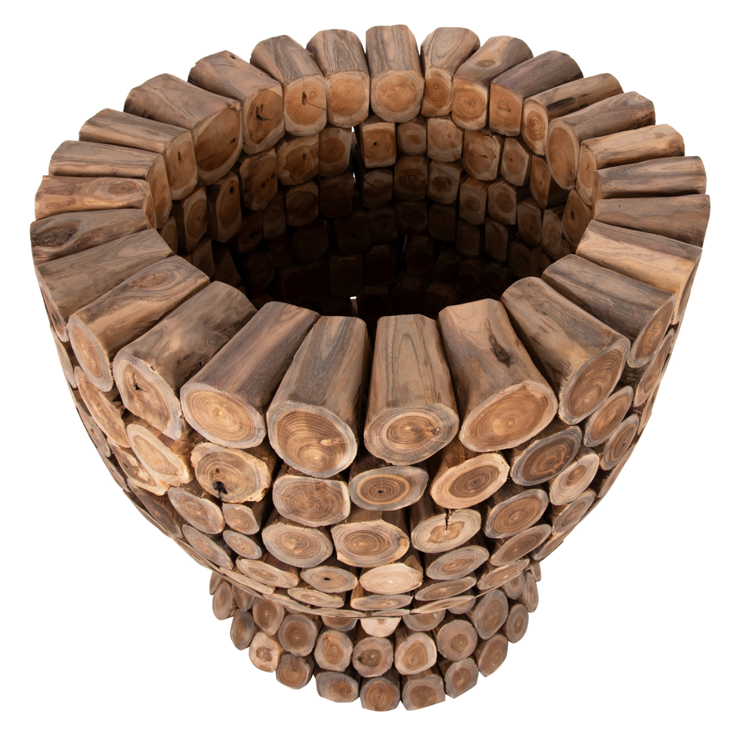 ΤΡΑΠΕΖΙ BAR ΣΤΡΟΓΓΥΛΟY KOMMATIA ΞΥΛΟΥ TEAK Φ900x103Υεκ. 4