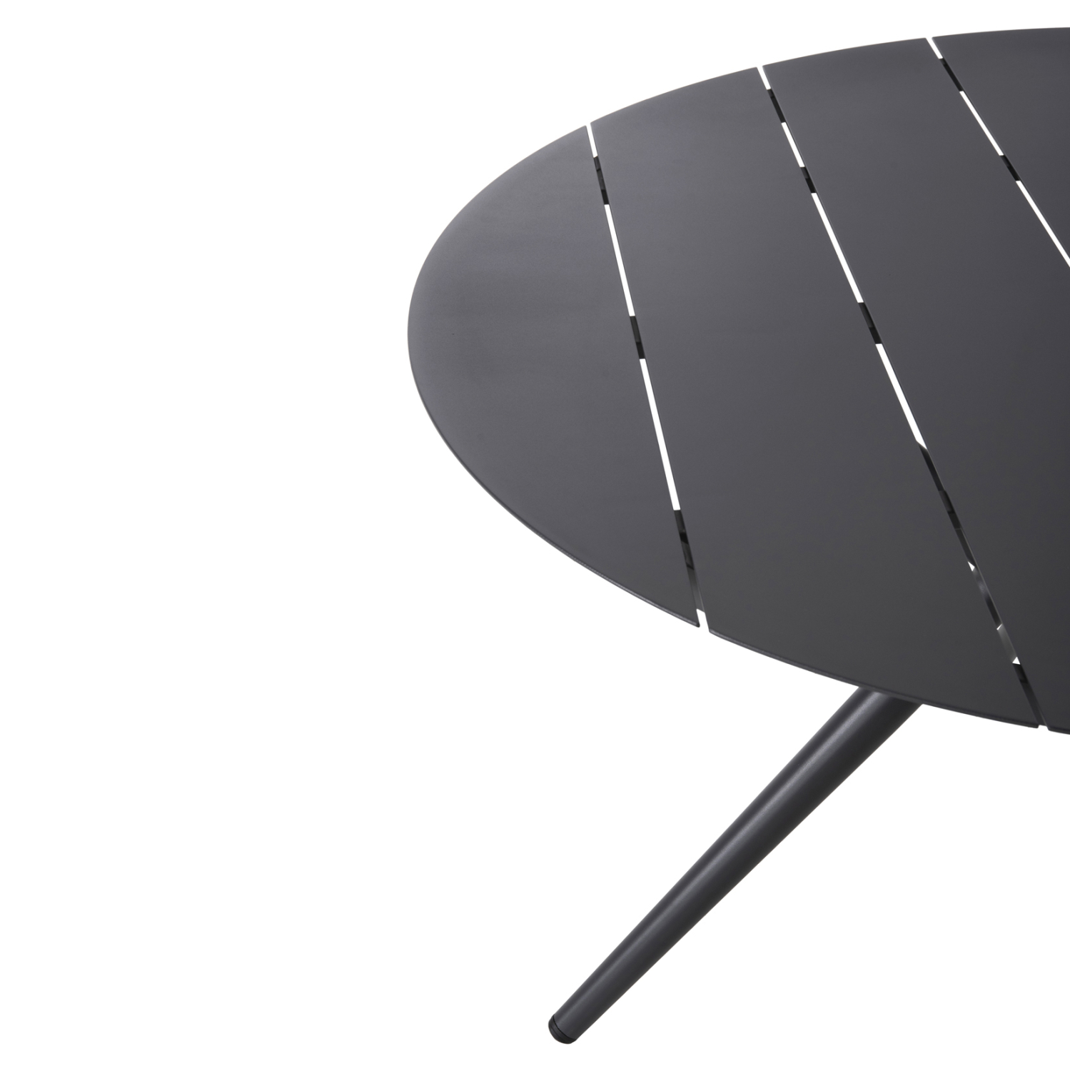 ΤΡΑΠΕΖΙ ΑΛΟΥΜΙΝΙΟΥ ΣΤΡΟΓΓΥΛΟ HIGER ΑΝΘΡΑΚΙ Φ126Χ73Υεκ. 6